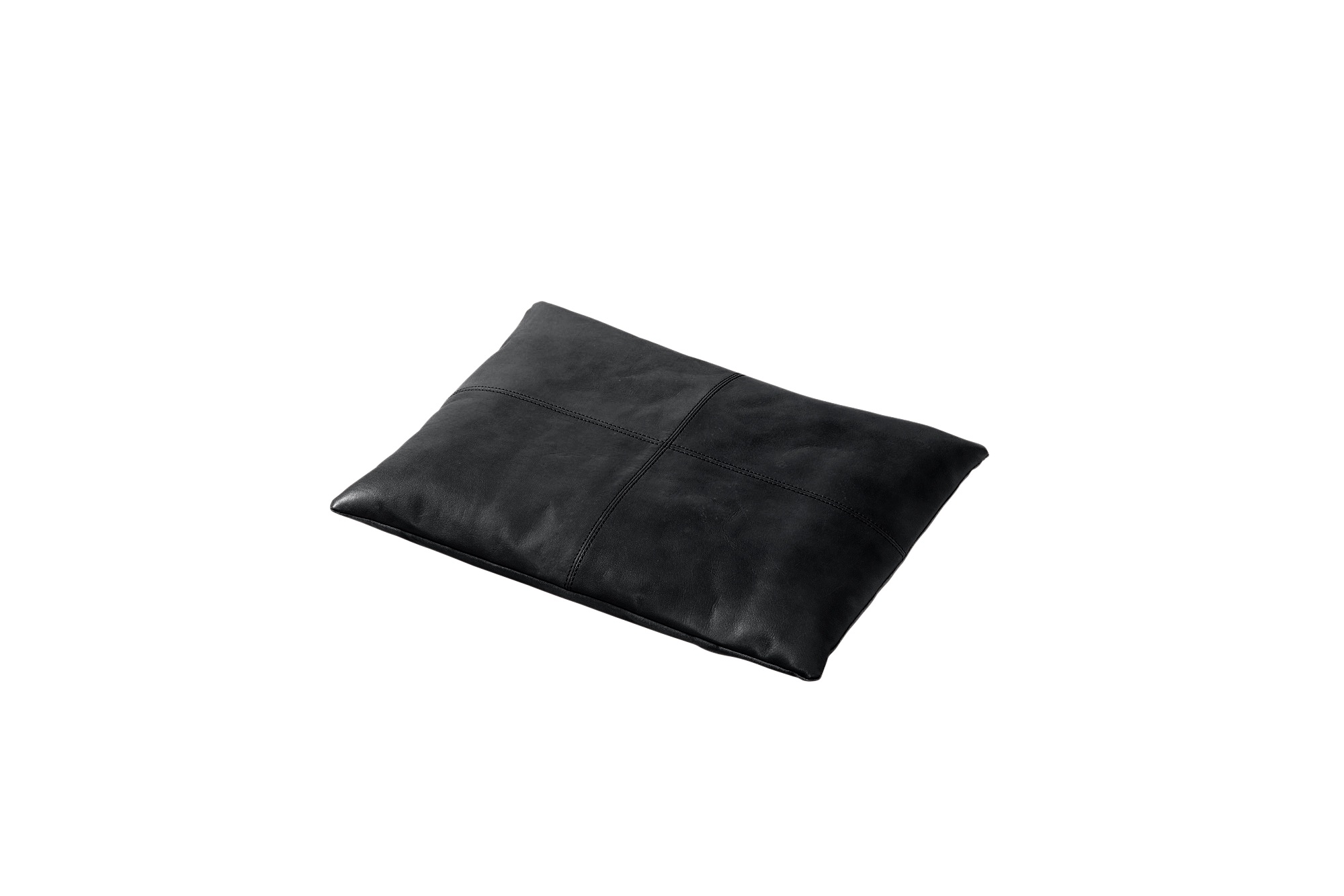 Cinas - Stolsdyna Läder Svart 45x35cm