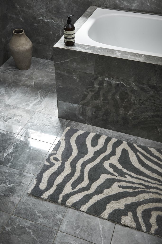 Classic Collection Zebra Badrumsmatta Titanium/Vit 60x90