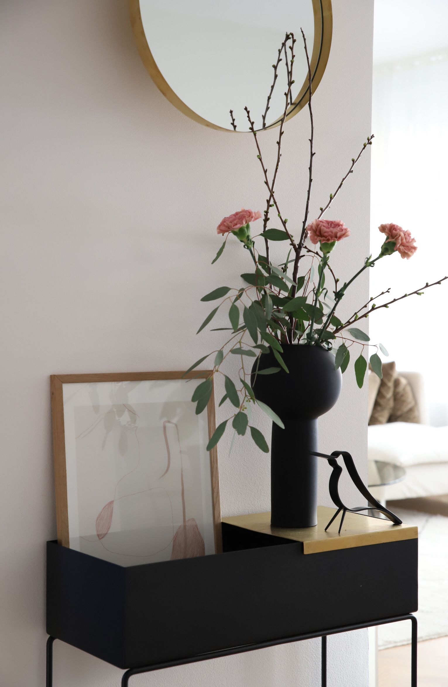 Cooee Design Woody Vogel Dekoration Schwarz Klein