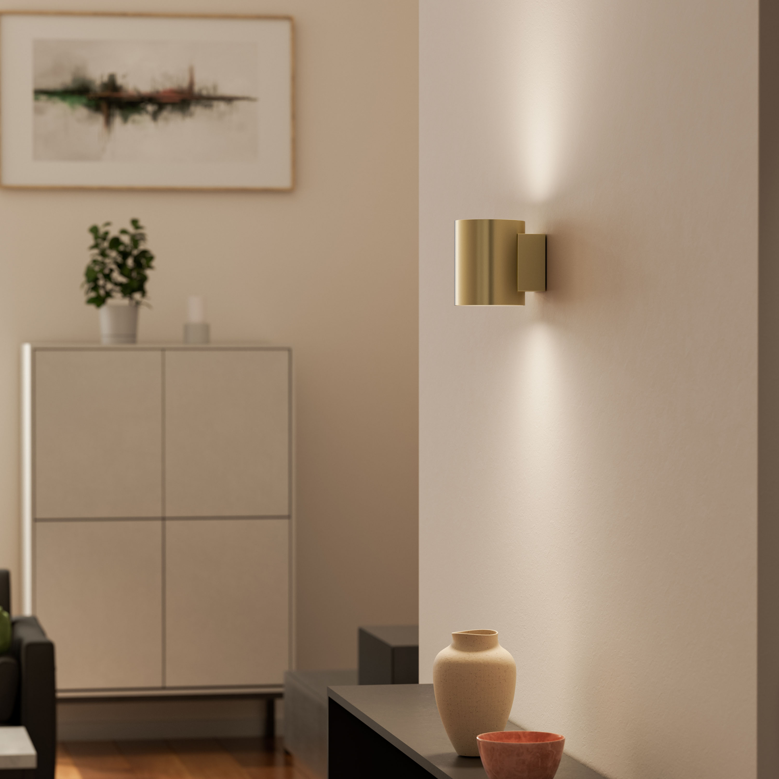 Herstal Evoke Wandleuchte Satin brass Small