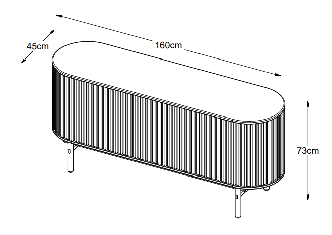 Nordic Home Alice Sideboard Natural Oak 160cm