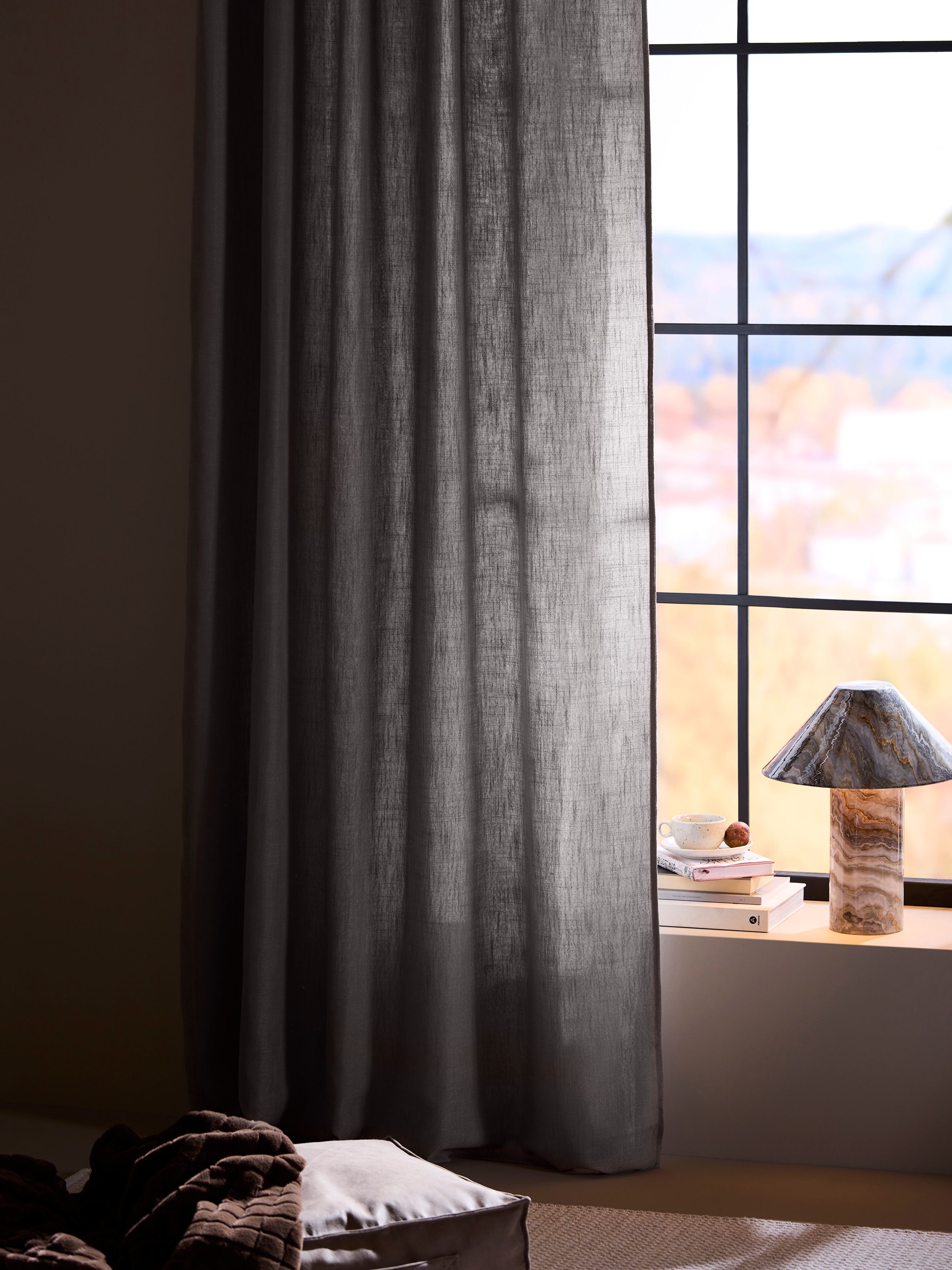 Svanefors Cecil Gardinlängd Asfalt 260cm 2-pack