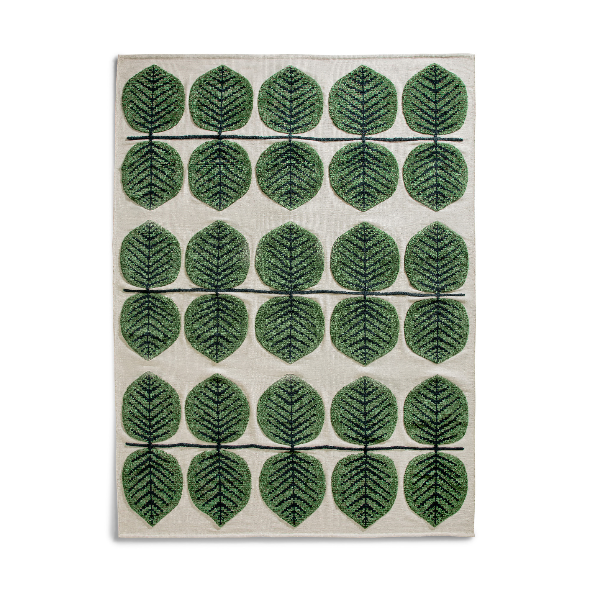 Layered - Stig Lindberg Berså Wollteppich Birch Green 200x300 - Grün - Wollteppiche