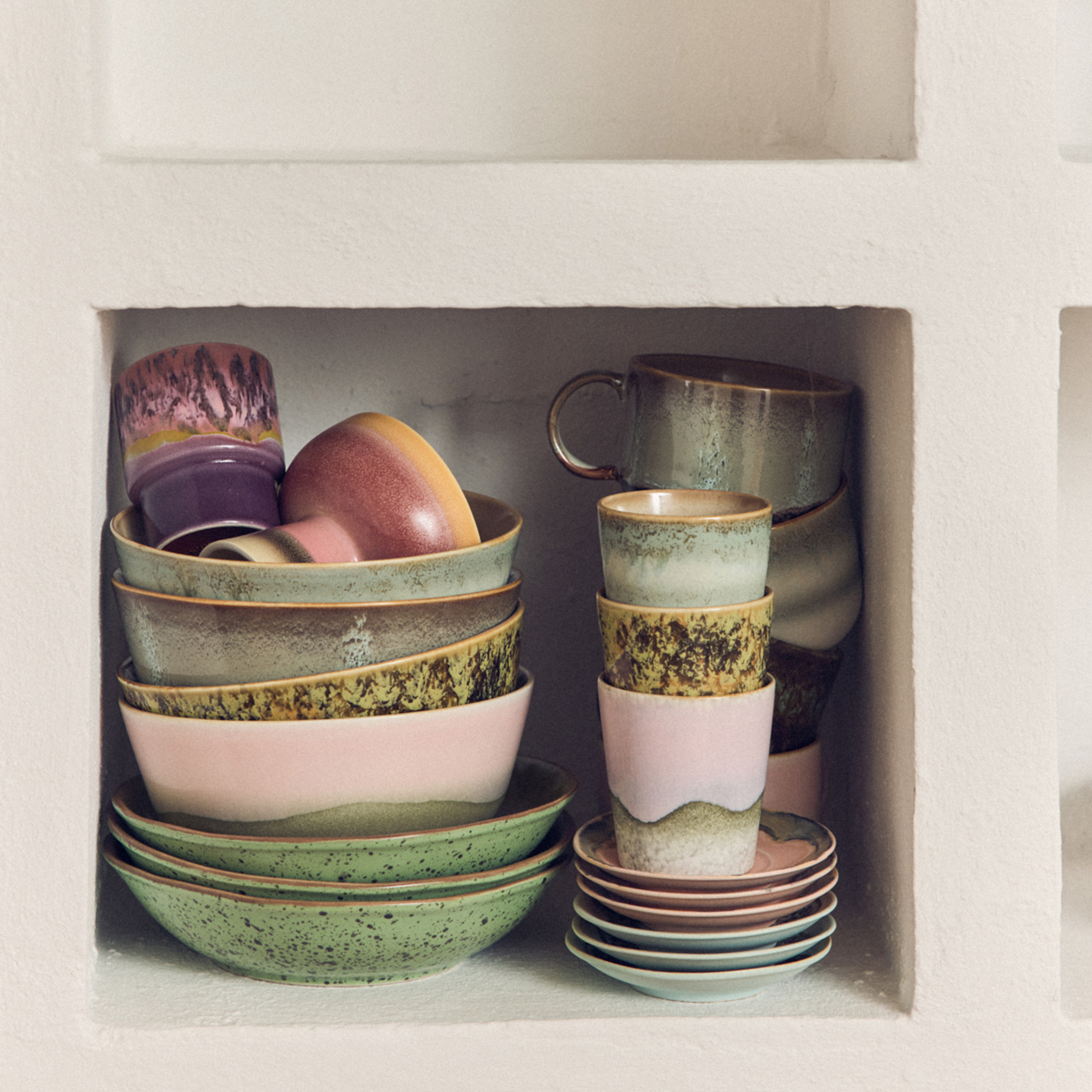 HKliving 70s Ceramics Asjett Ocean 4-pack