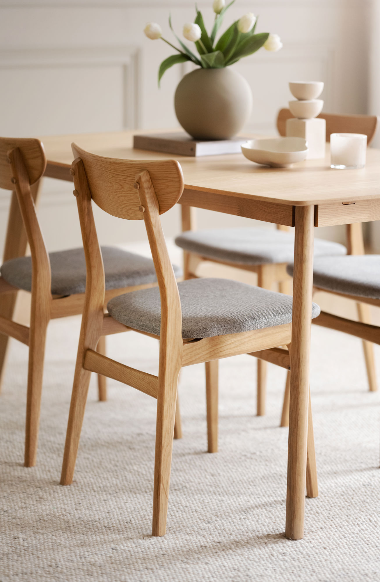 Rowico Home Rodham Matstol Ek/Ljusgrå