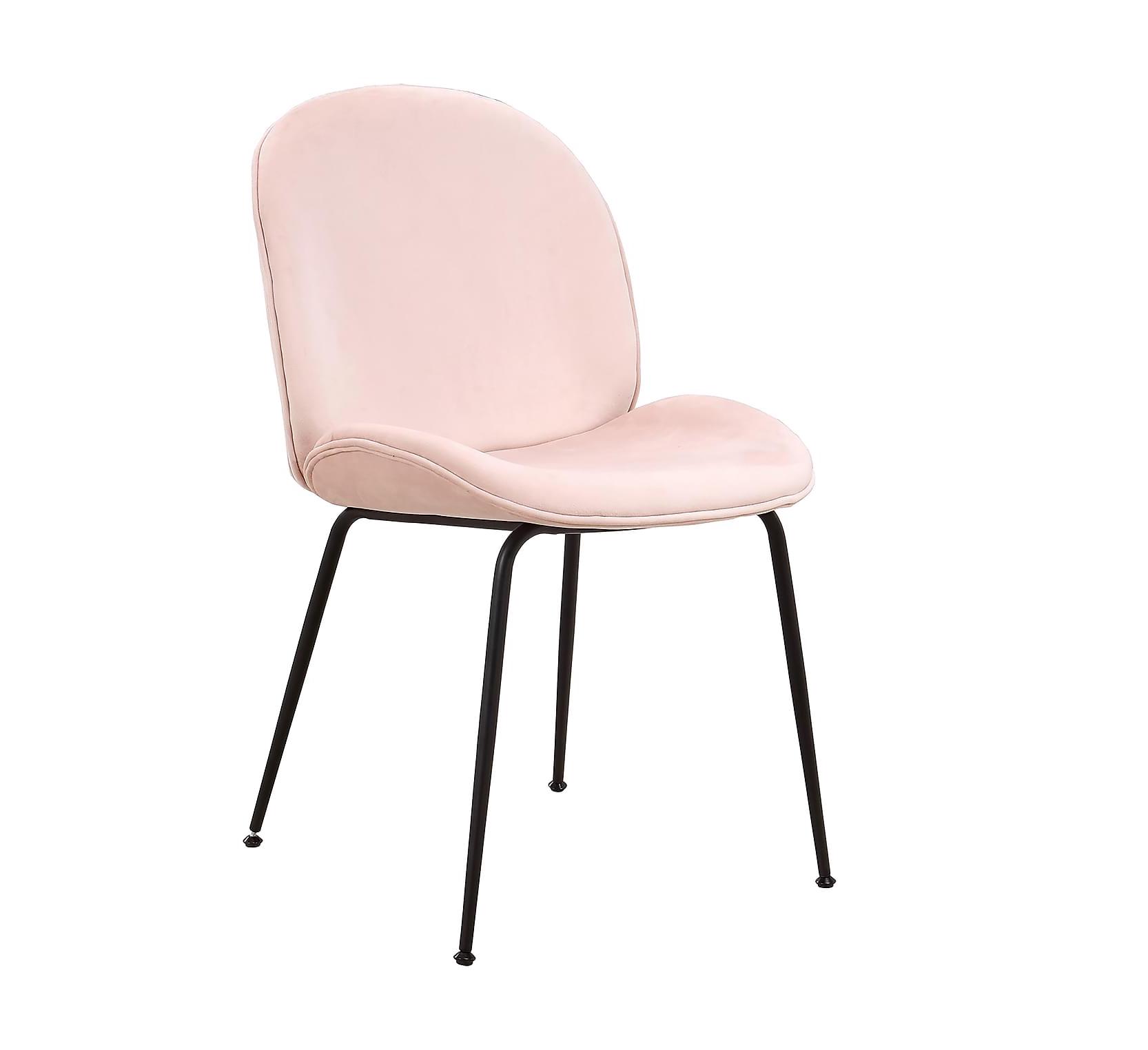 2-pack Nordic Home - Cindy Matstol Sammet Ljusrosa/Svart