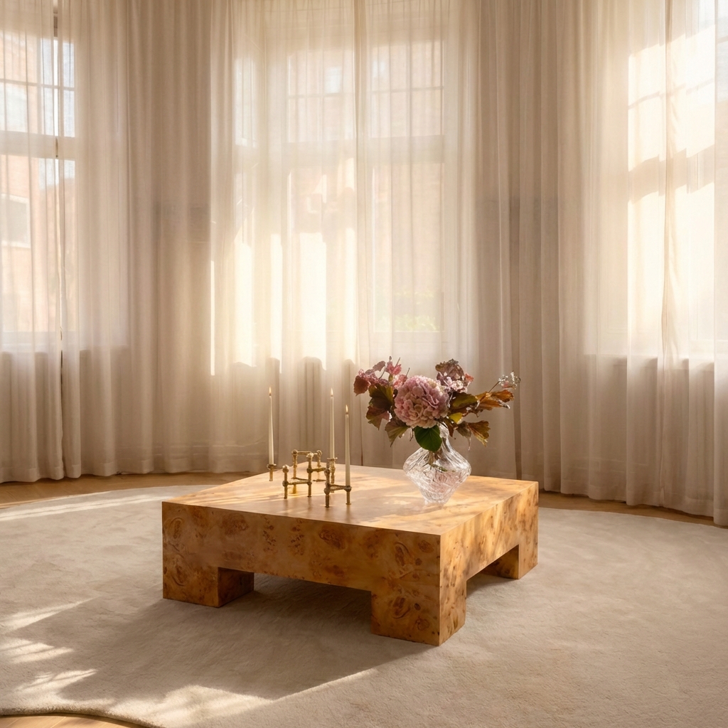 Sleepo Collection Chunky Couchtisch Pappel 90x90