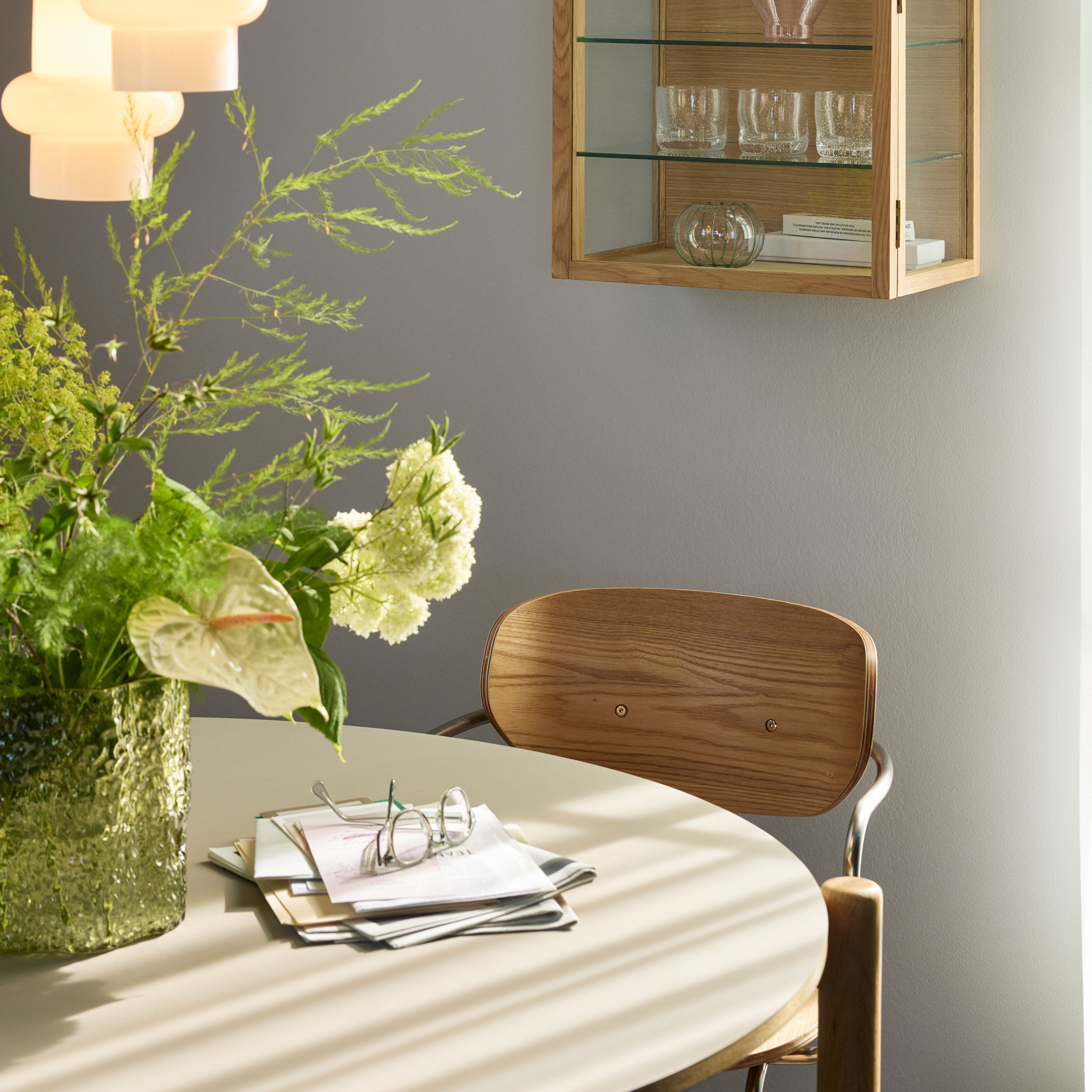 Hübsch Triple Vase Green Clear 3-pack