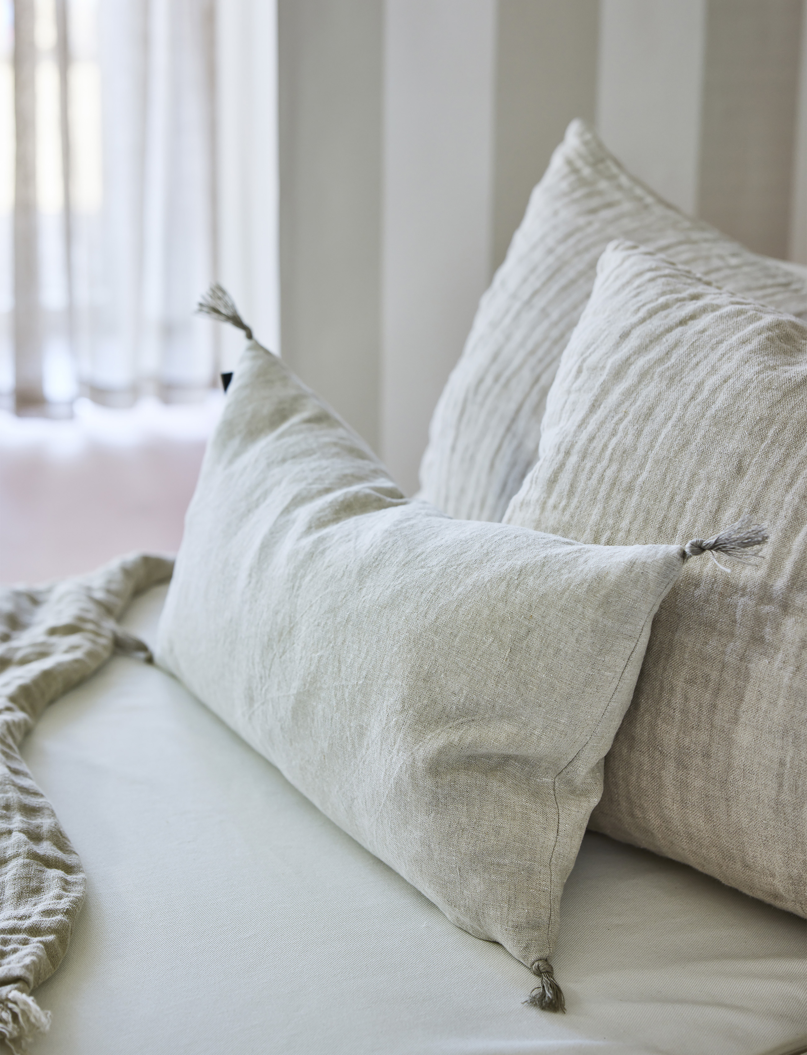 Himla Sunshine Kuddfodral Tassel Oatmeal 30x60