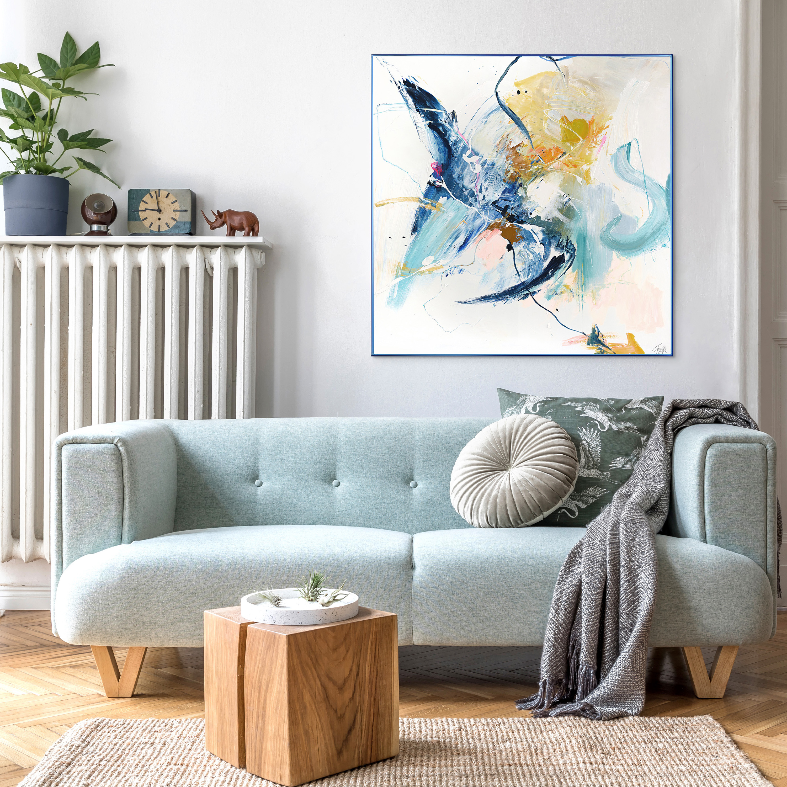 Malerifabrikken Confidential Taulu Blue100x100