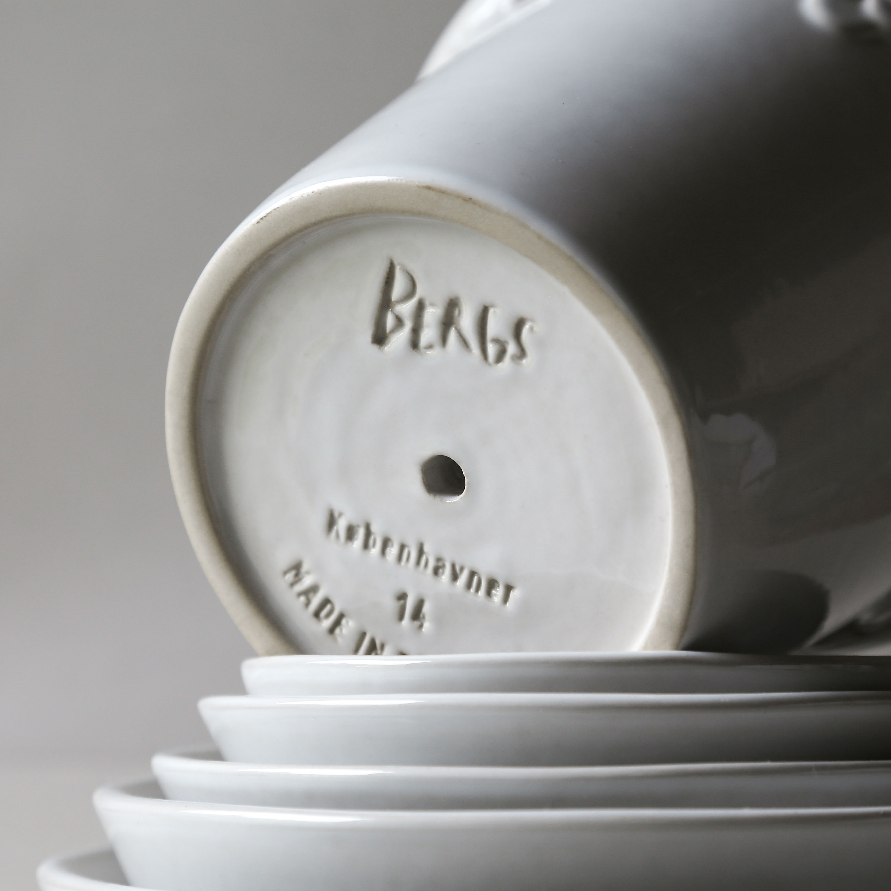 Bergs Potter Københavner astia Lasitettu mineraali valkoinen Ø12