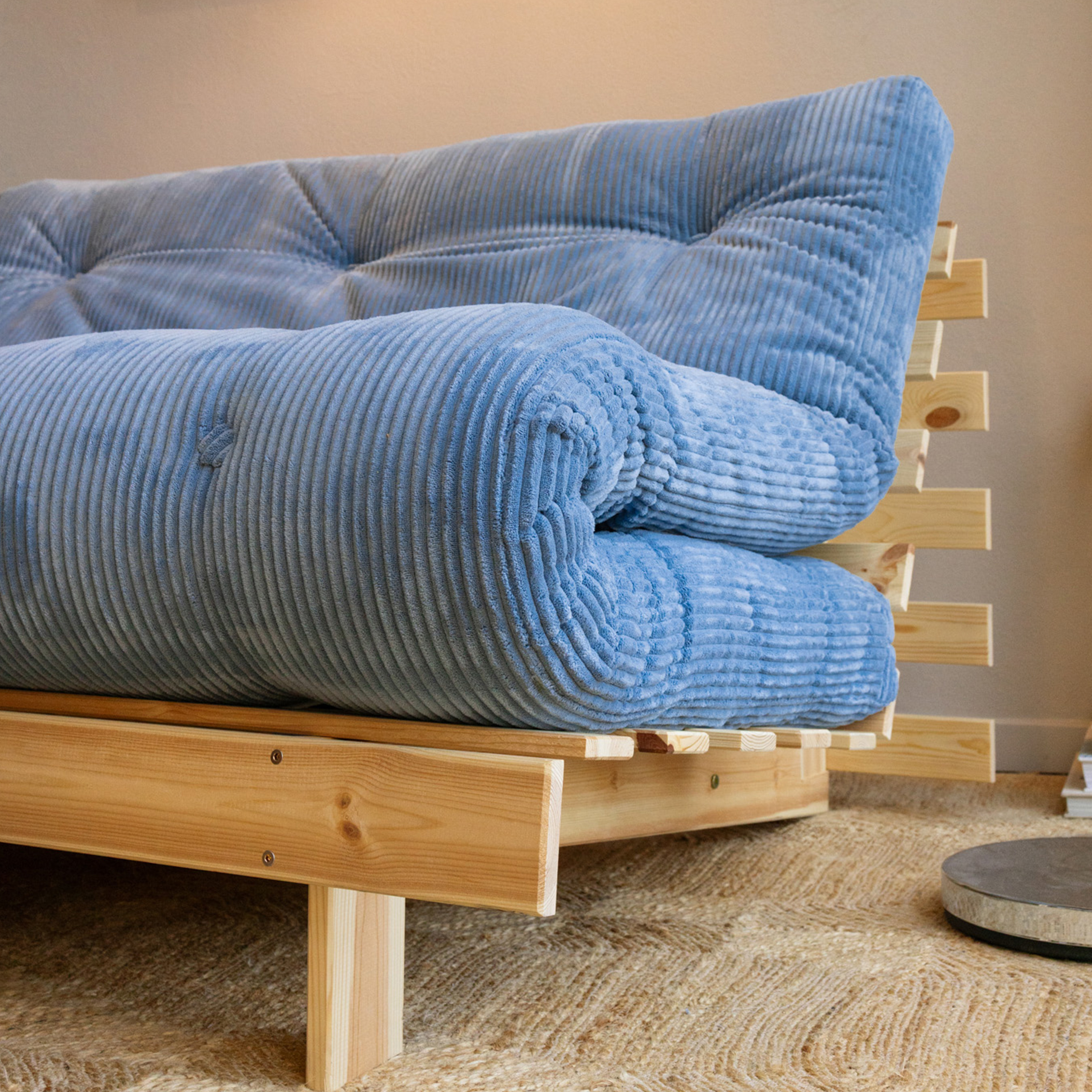 Karup Design Roots Sovesofa Raw/Hazy Blue 140cm