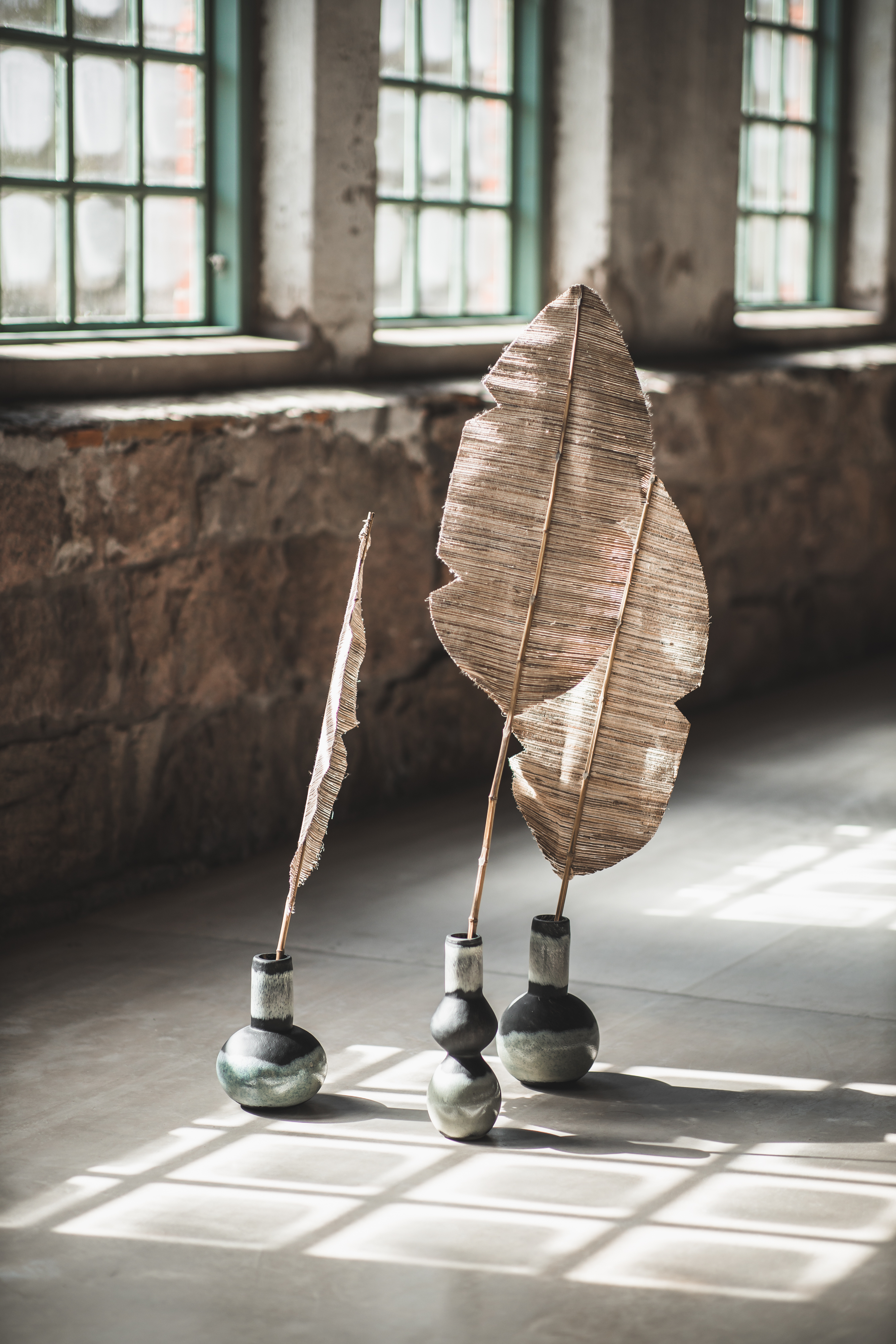 Jakobsdals Ombre Vase Glas Schwarz/Weiß 26cm