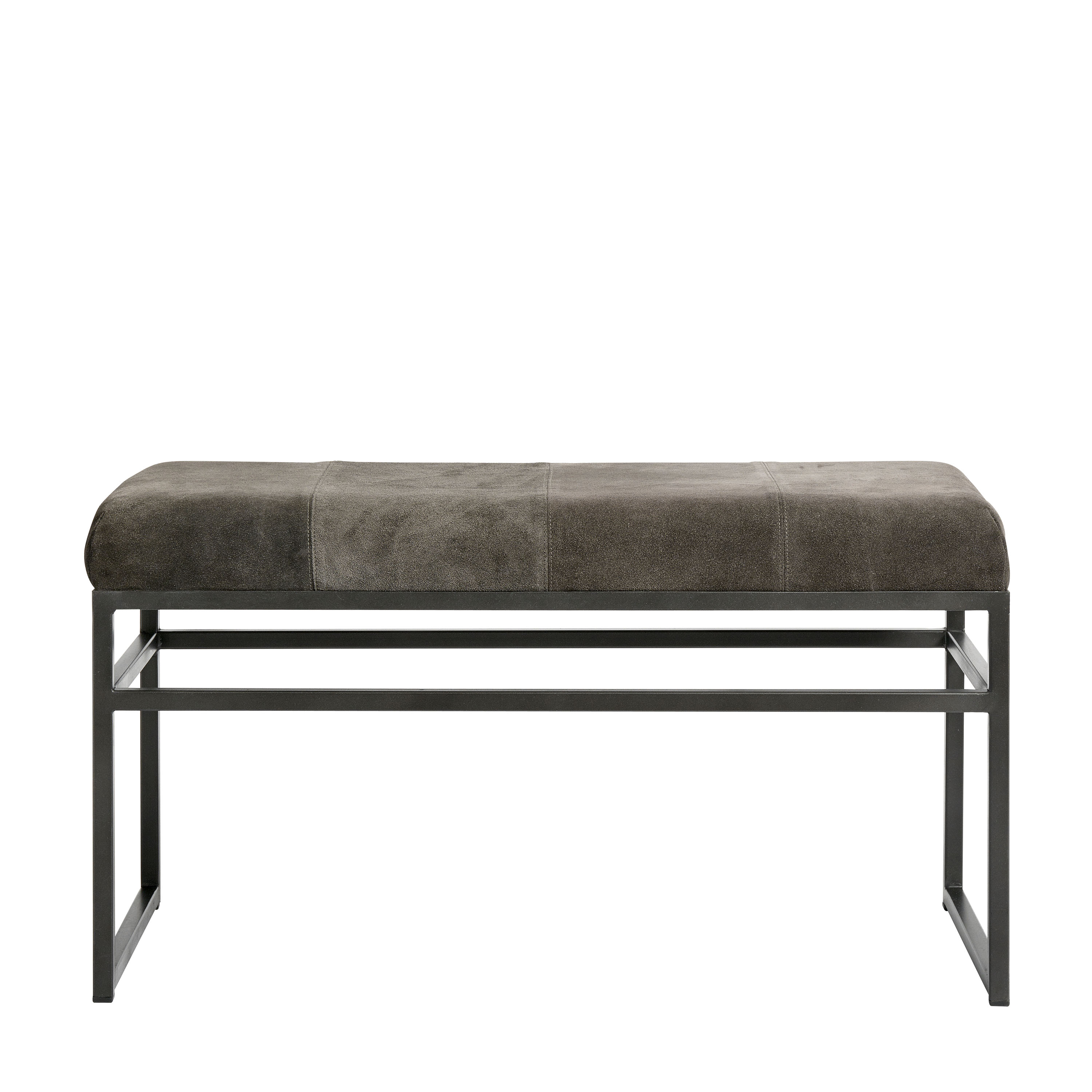 Bronx Bänk Black Iron/Suede Small