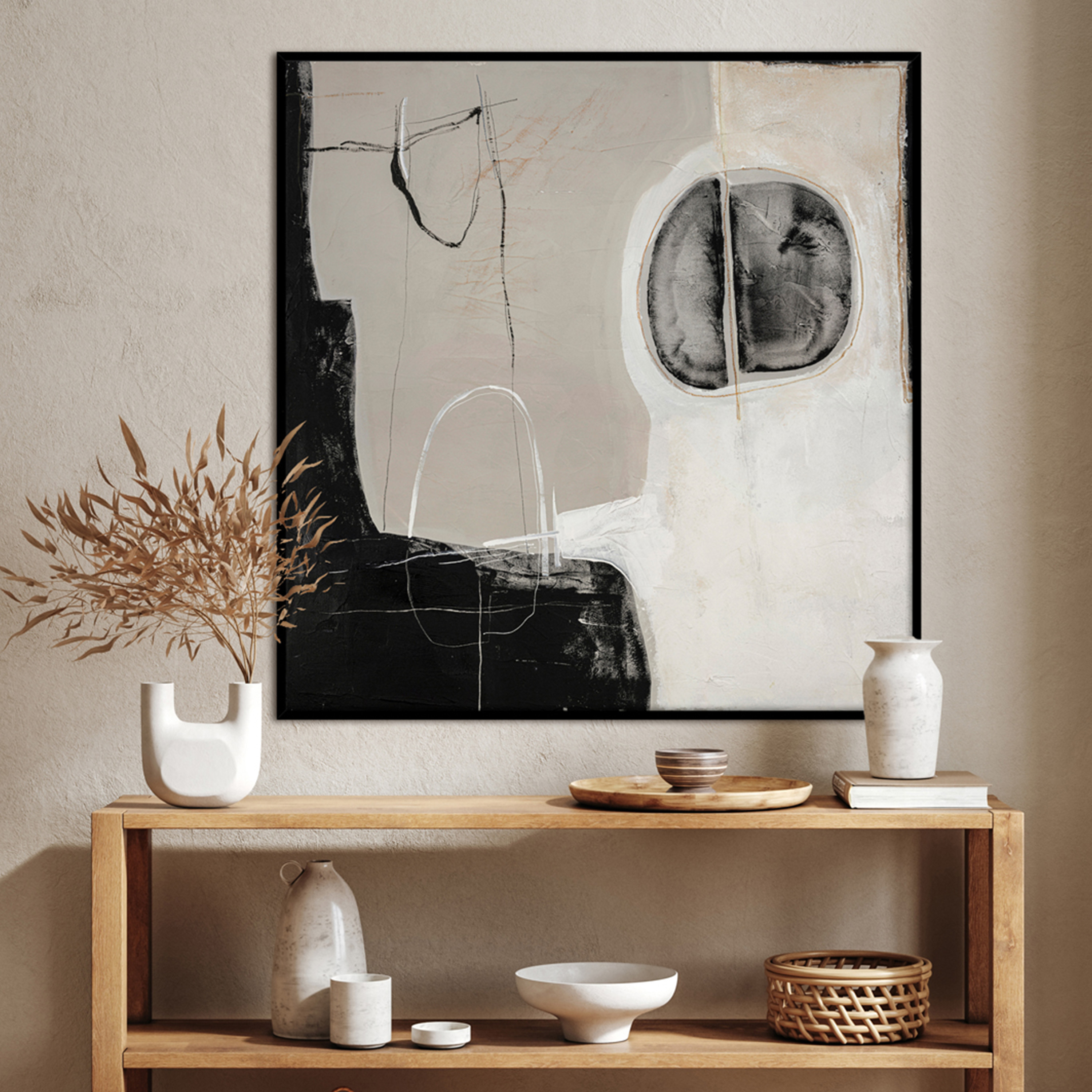 Malerifabrikken Ensemble Black Frame Taulu 100x100