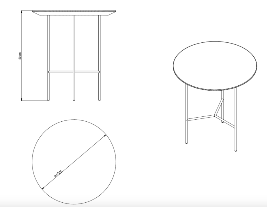 Mavis Tribeca Sidobord Oljad Ek/Svart Ø47