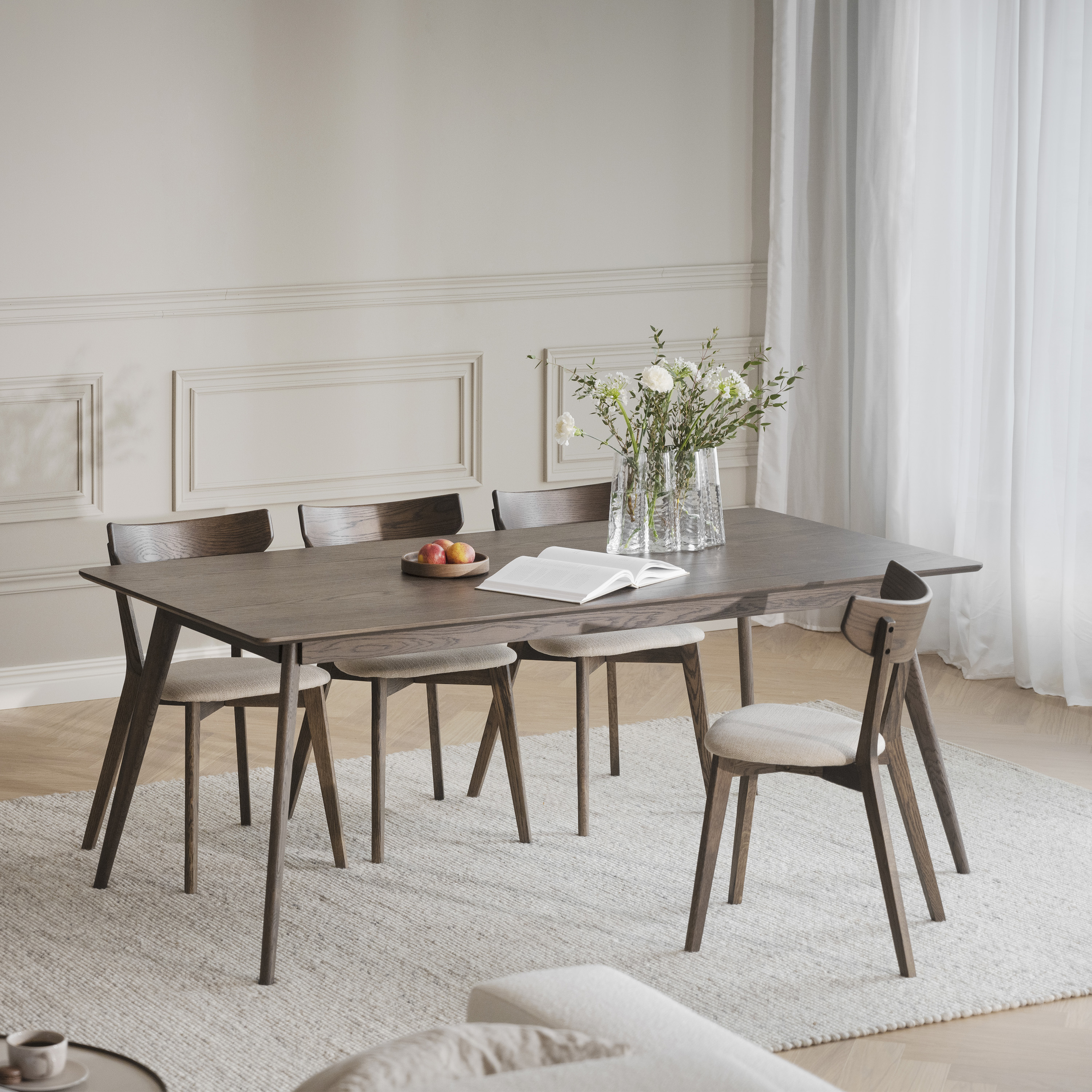 Rowico Home Ami Matstol Brun Ek/Beige