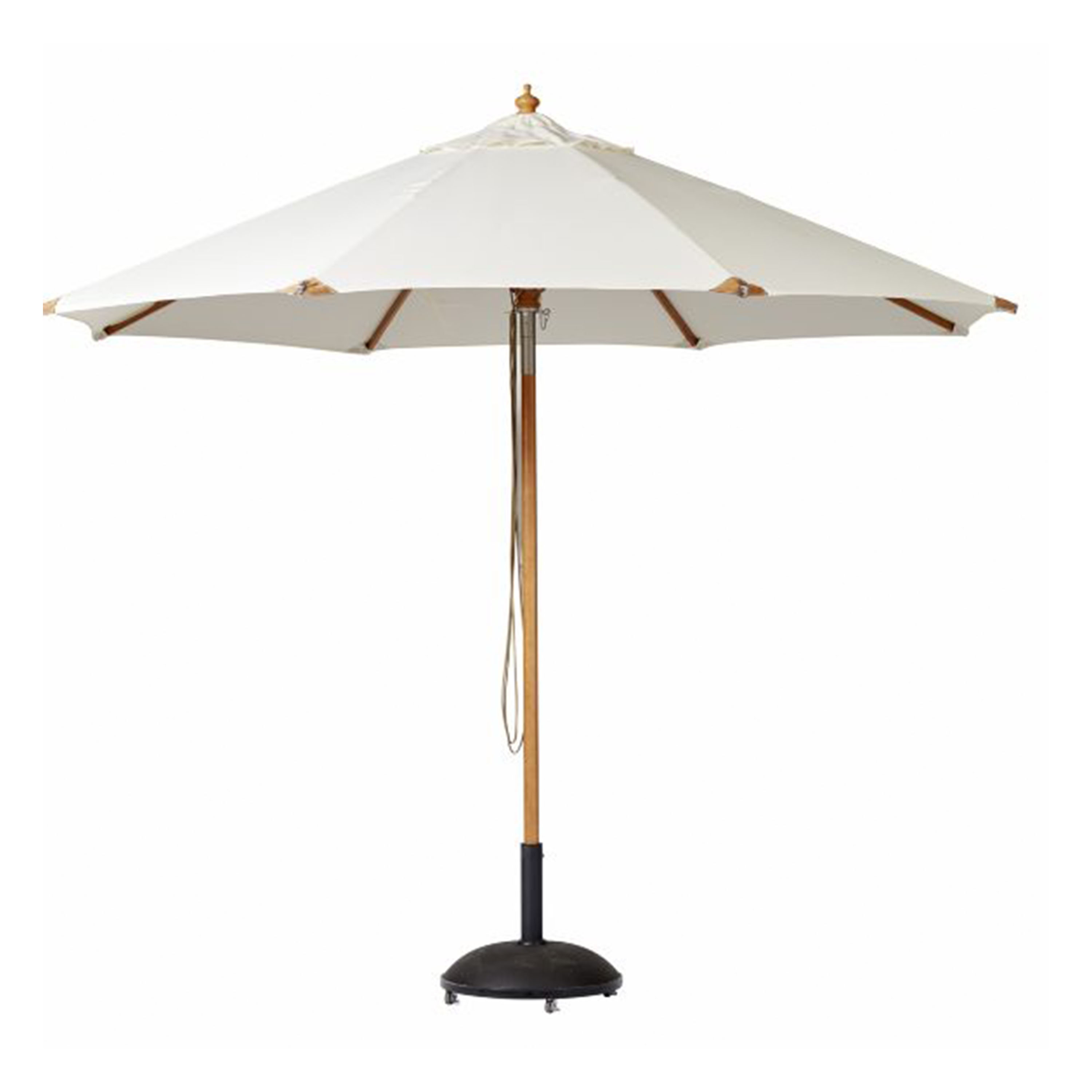 Cinas - Pomino Sonnenschirm Off-White/Teak Ø330 - Weiß