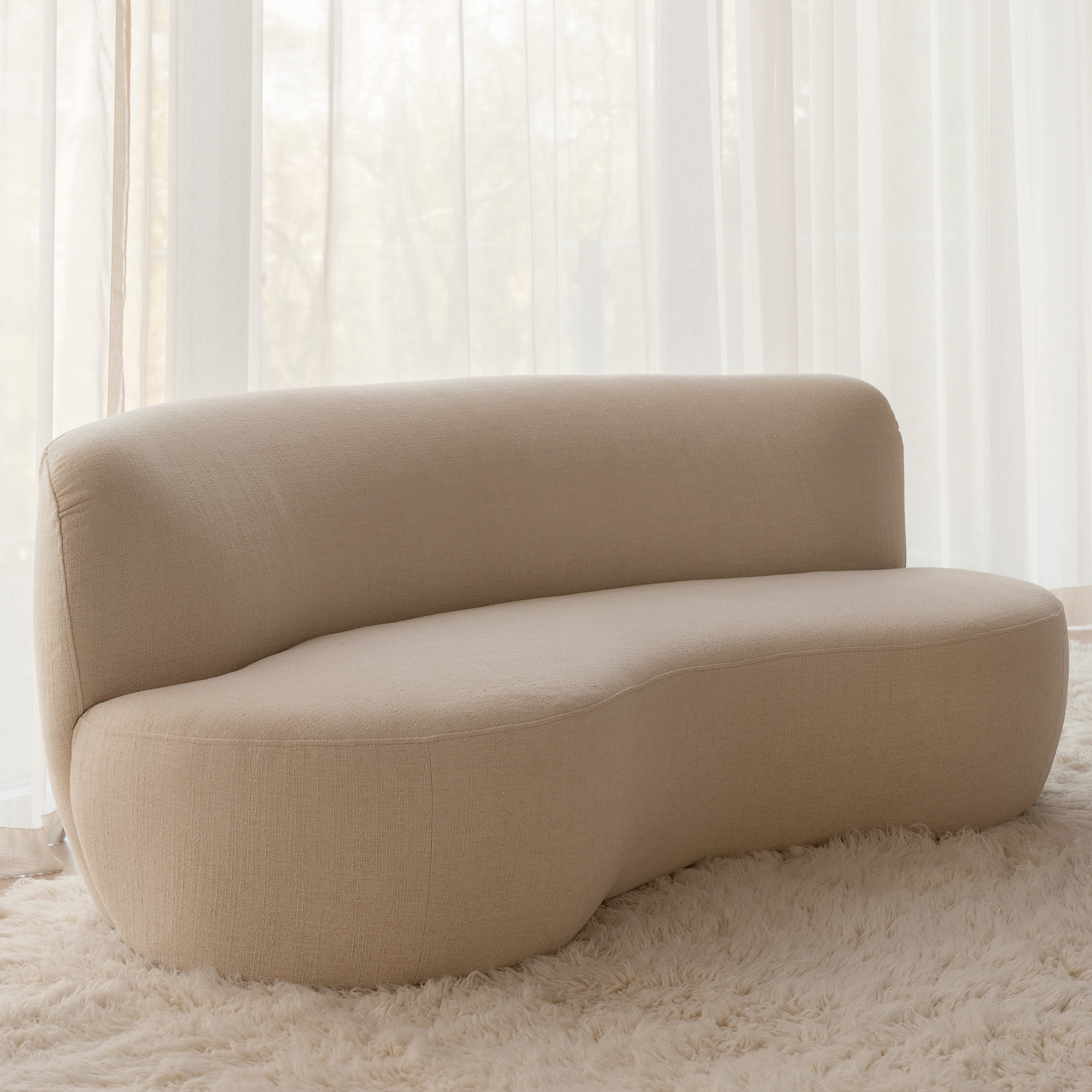 Sleepo Collection Moon 3-seater Sofa Bouclé Beige 190cm