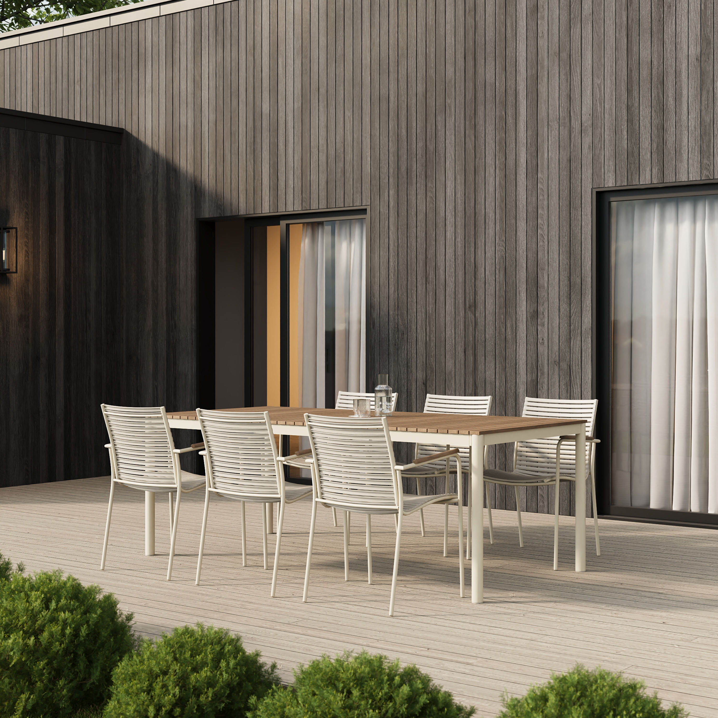 Cinas Mood Classic Ruokapöytä Sandy Grey/Teak 208x100