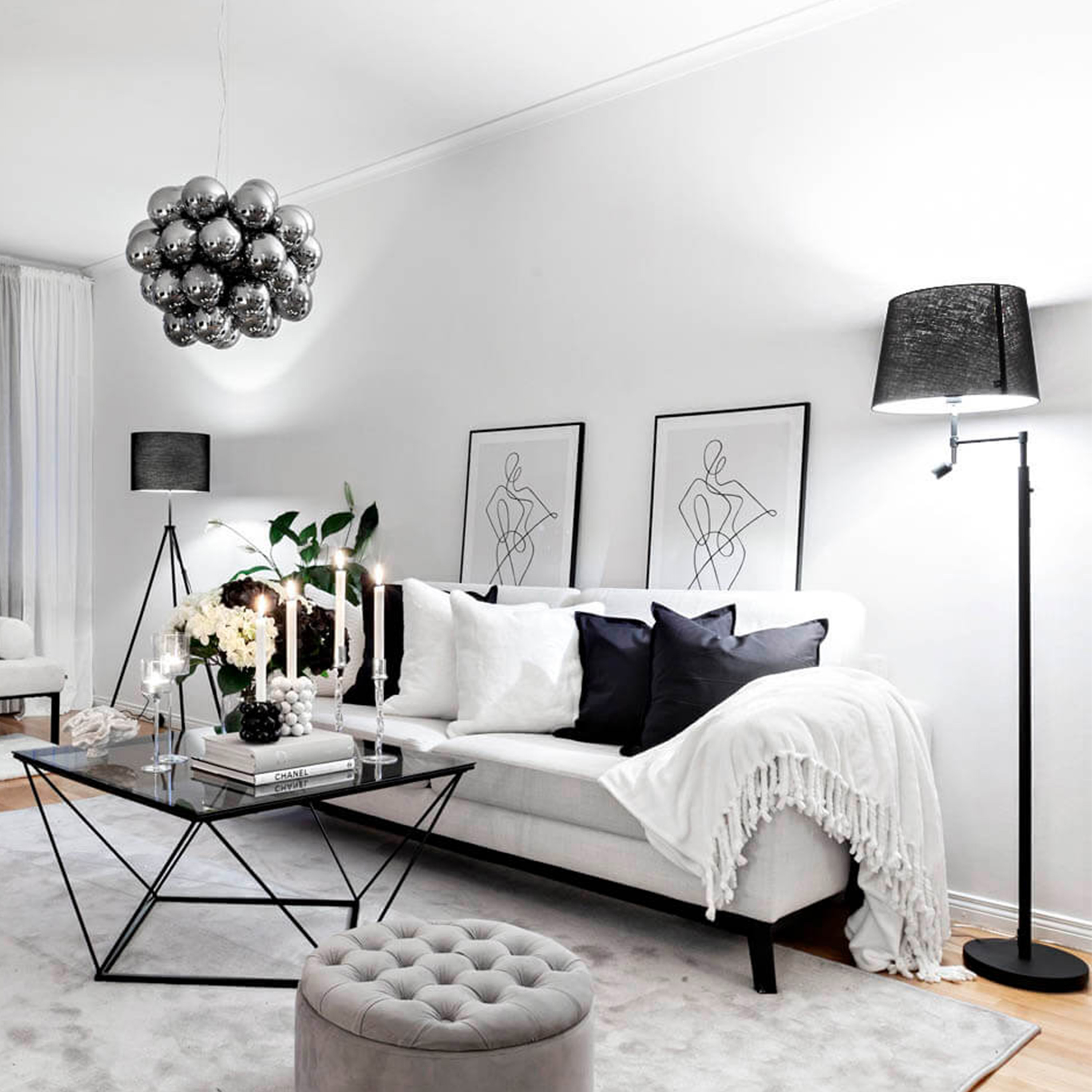 By Rydéns Orlando Golvlampa Sandsvart/Svart 157cm