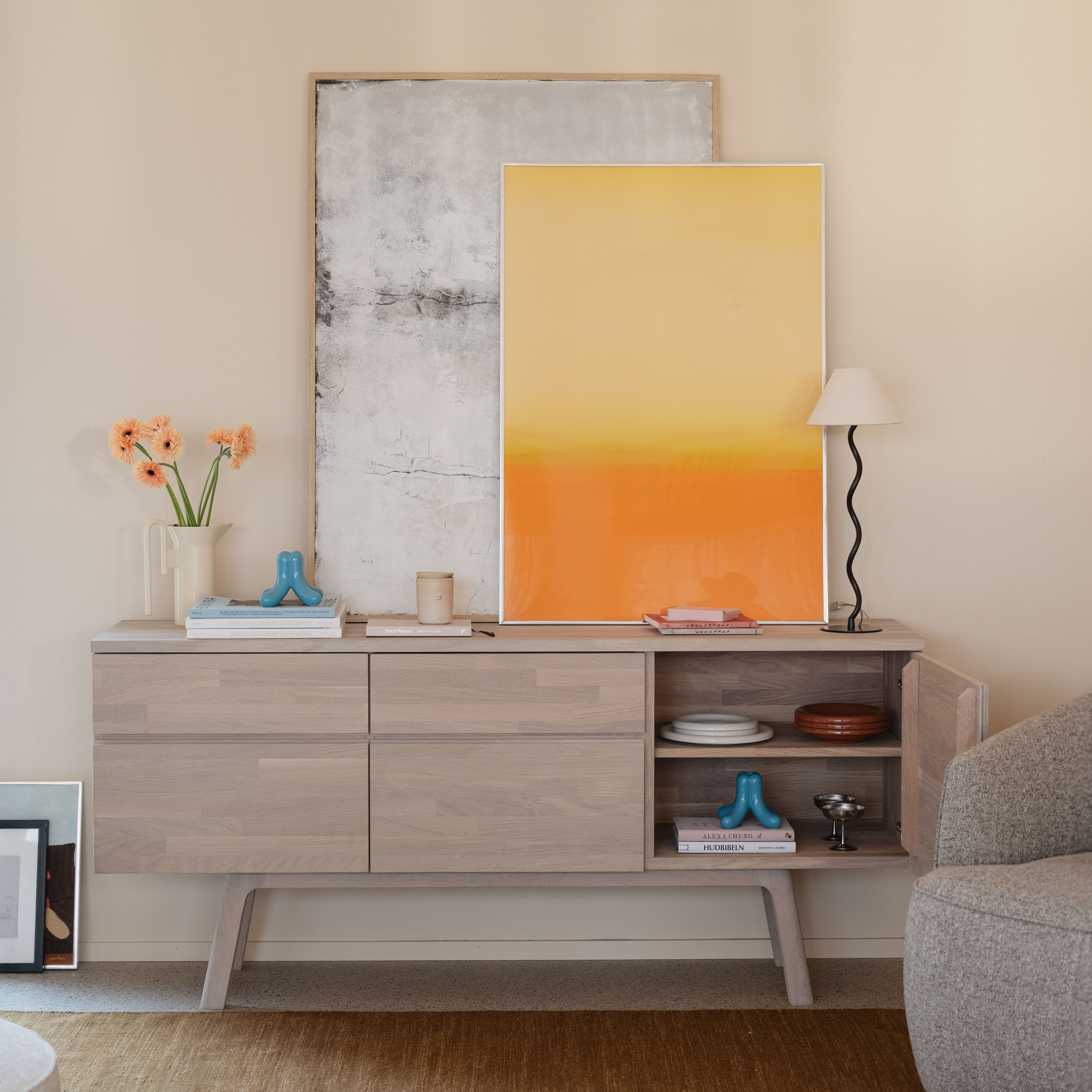 Rowico Home Cleardale Sideboard Weißpigmentiert 170cm