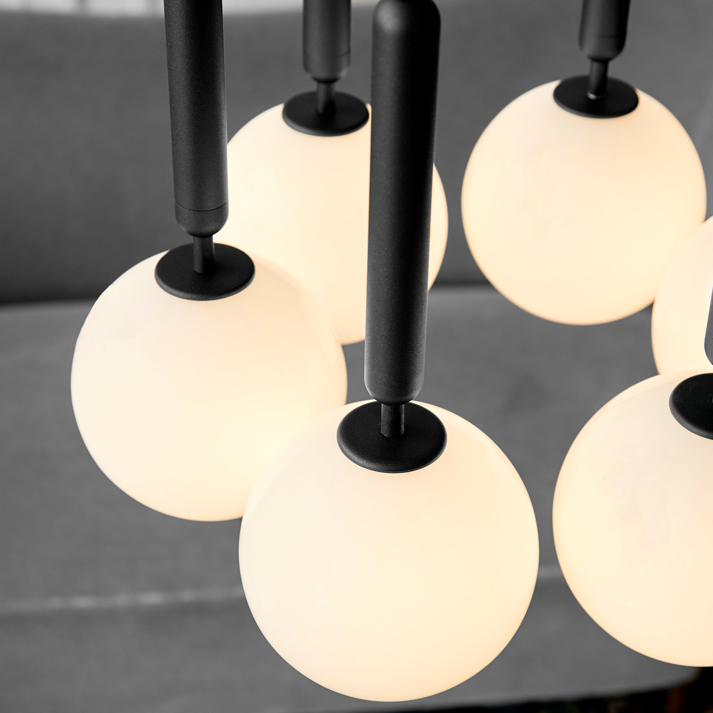 Nuura Miira 6 Taklampa Rock Grey/Opal Ø35