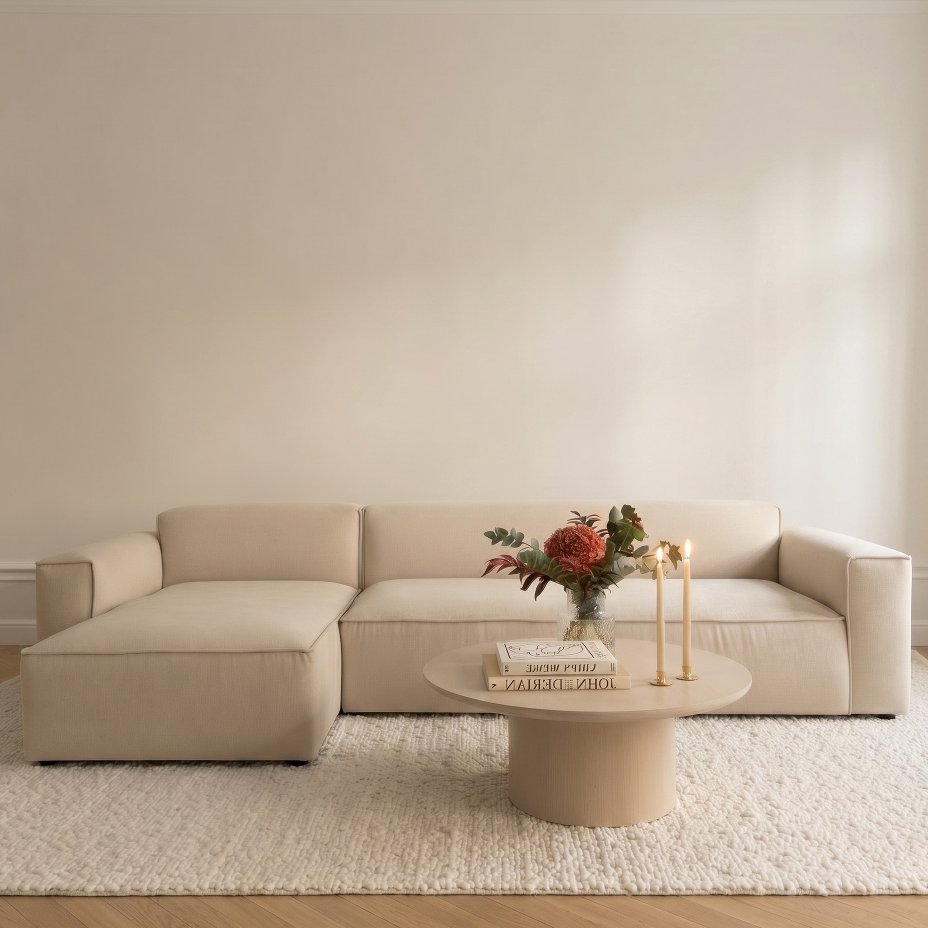 Sleepo Collection Bobbie 4-sits Divansoffa Vänster Beige 322cm