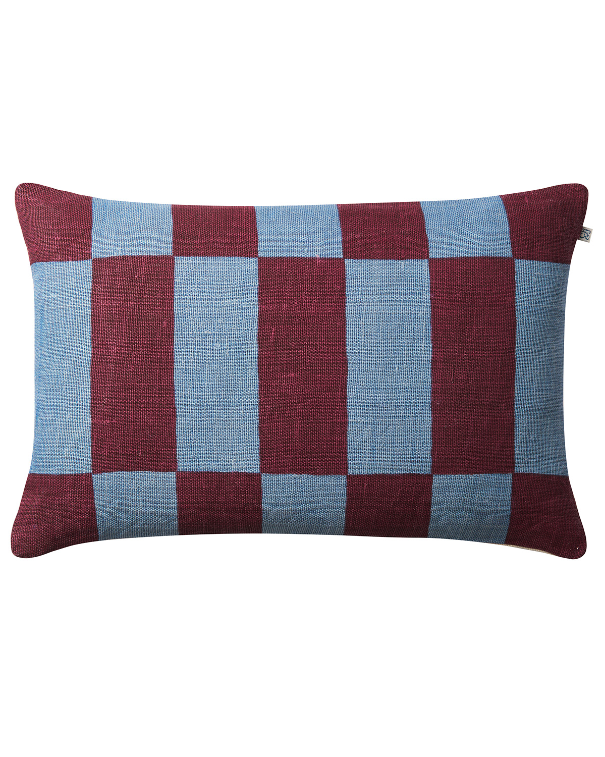 Chhatwal & Jonsson - Samar Kuddfodral Linne Dusty Blue/Ruby 40x60 - Blå