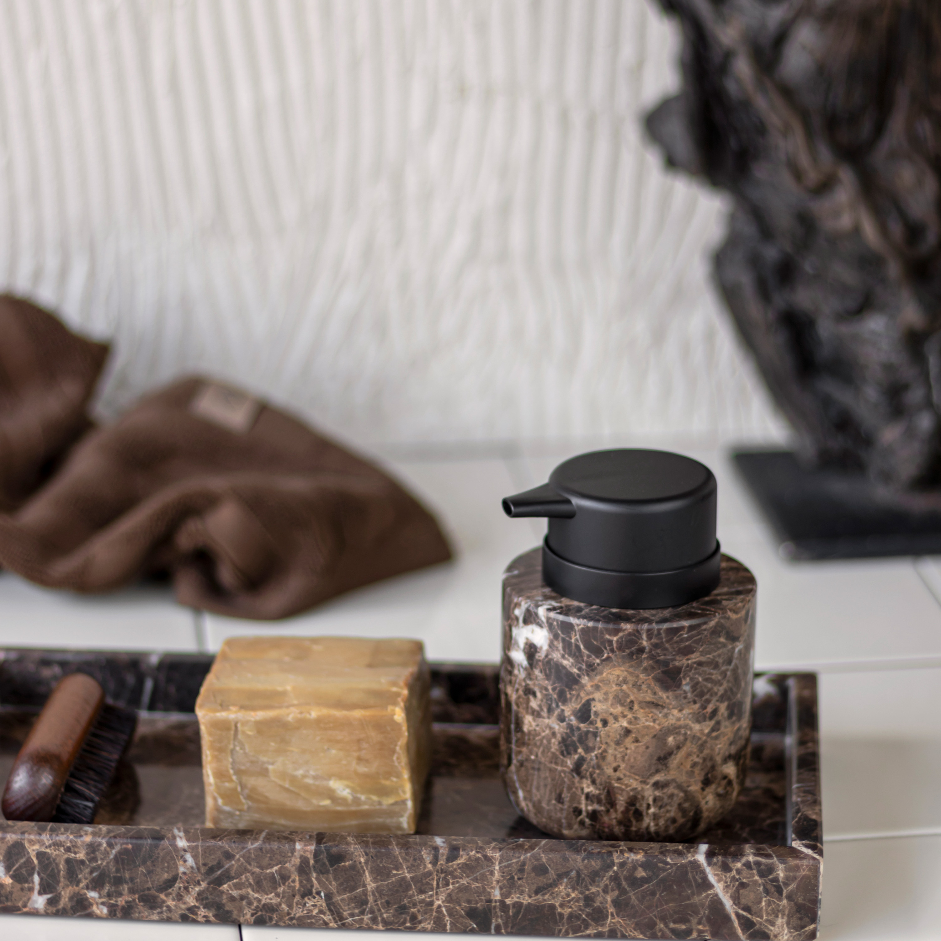 Mette Ditmer Marble Seifenspender Braun Niedrig
