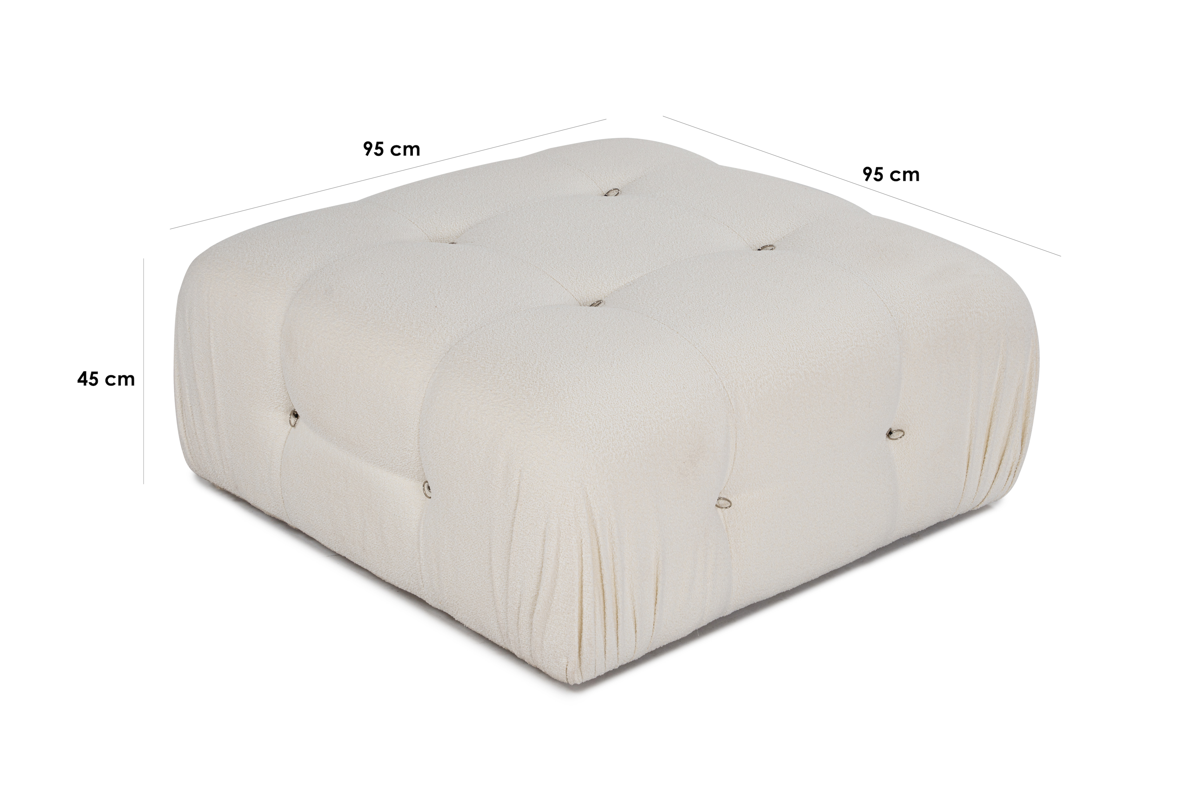 Sleepo Collection Blanca Fotskammel White Bouclé