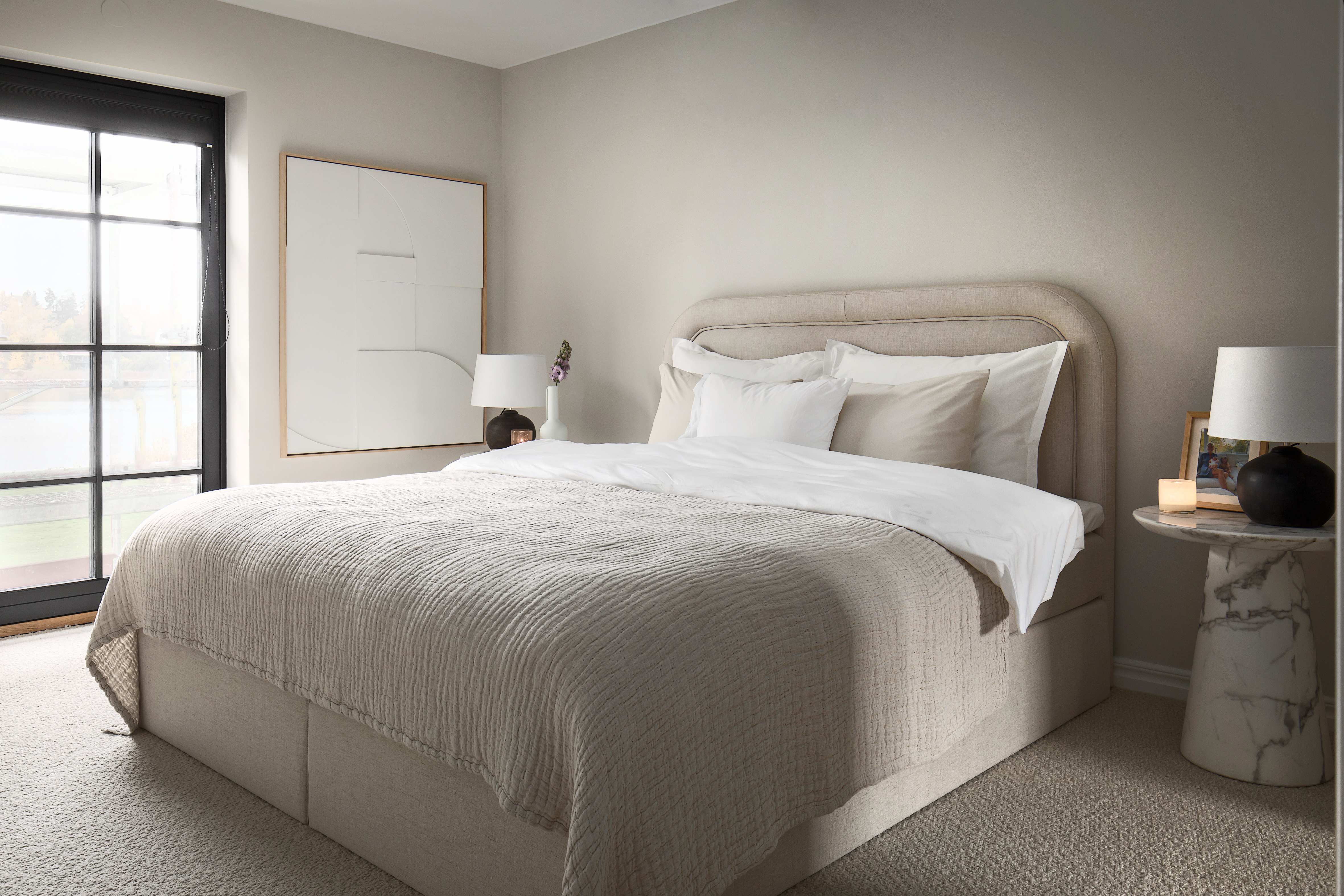 Sleepo Collection Dream Kontinentalsäng Sand 160 Medium/Medium Rundat Träben Ek 13cm