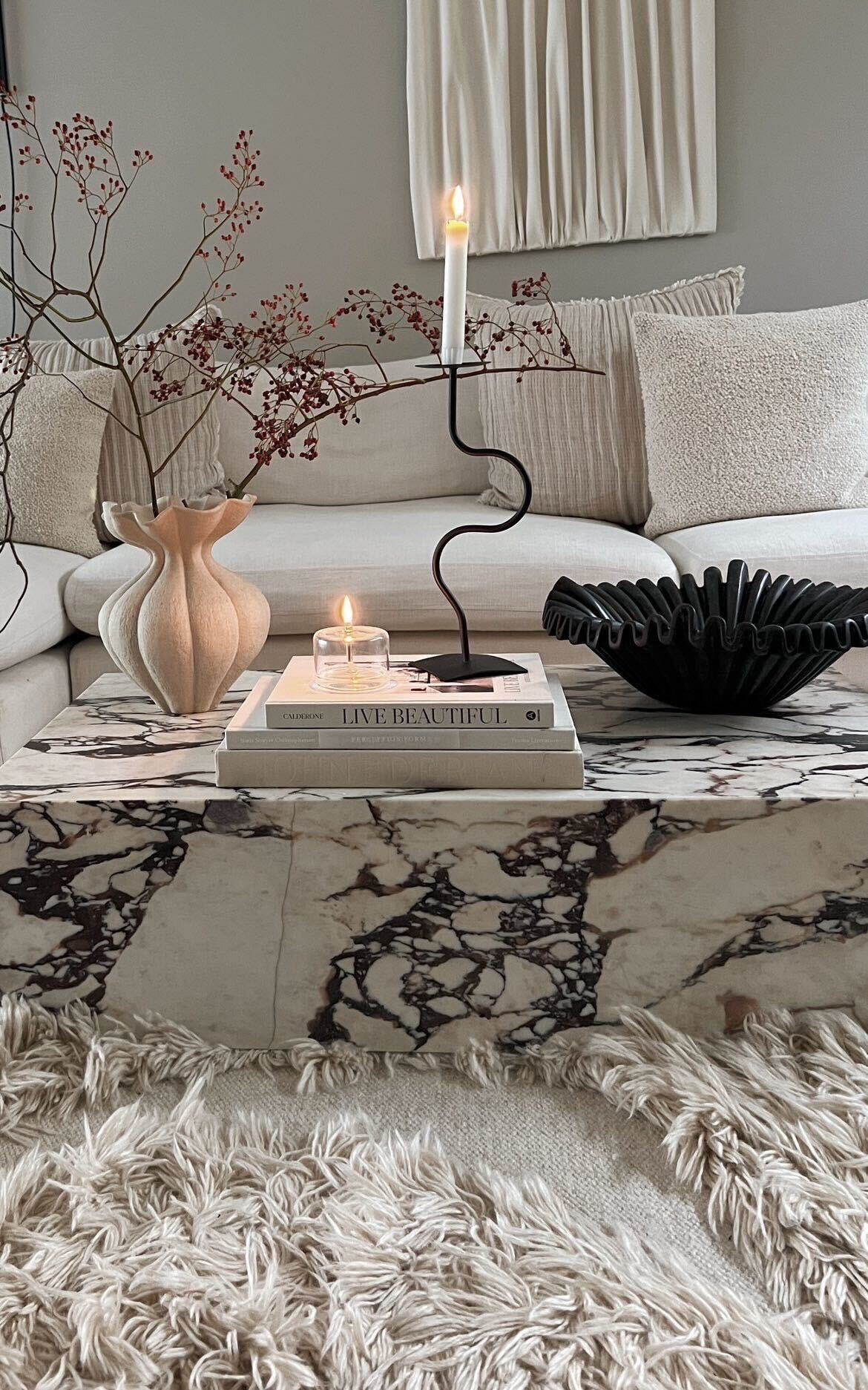 Jakobsdals Anemone Skål Black 40cm