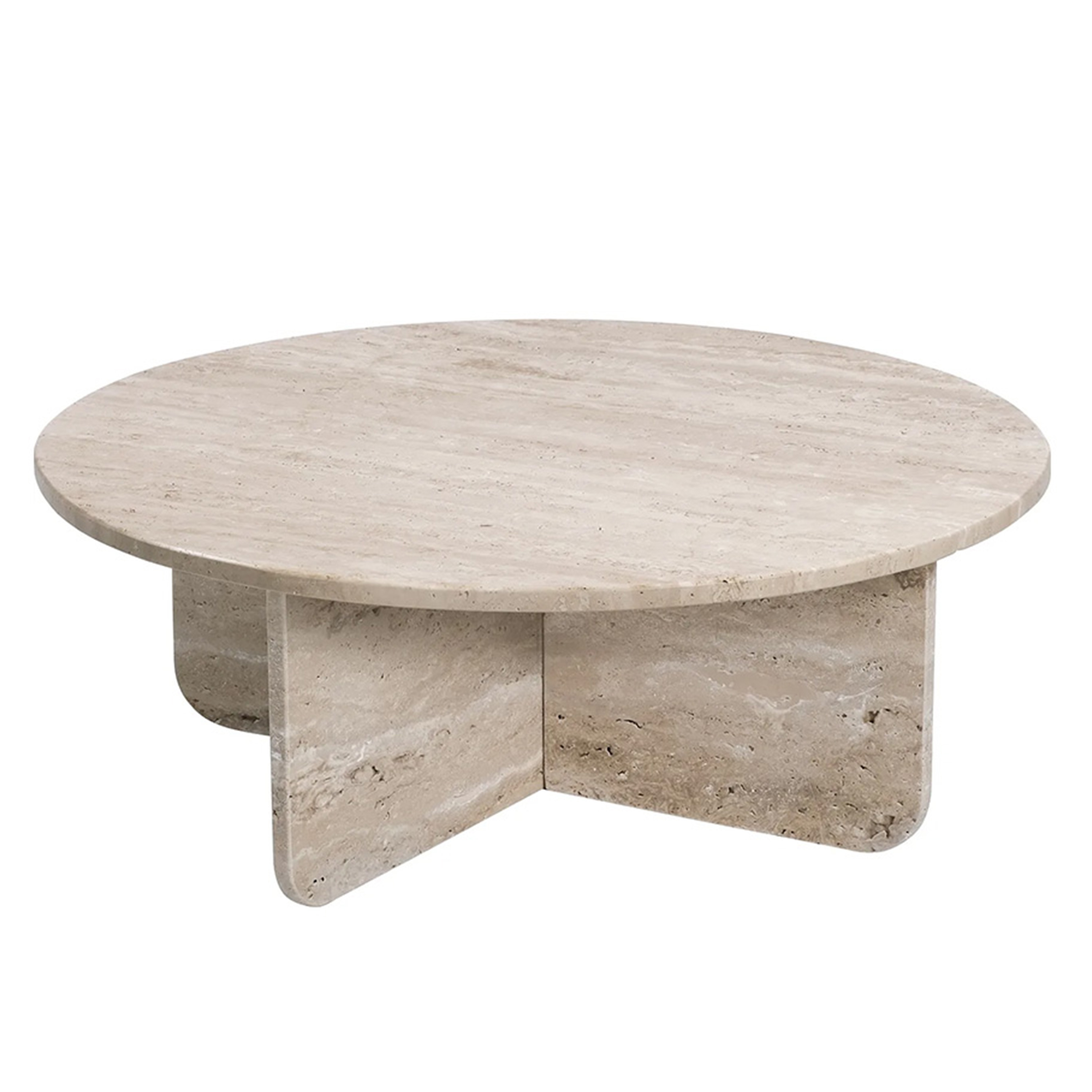 Sleepo Collection - Travis Salongbord Travertin Ø85 - Beige