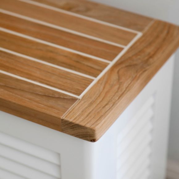 Cinas Classic Förvaringsbänk Teak/Vit 90cm