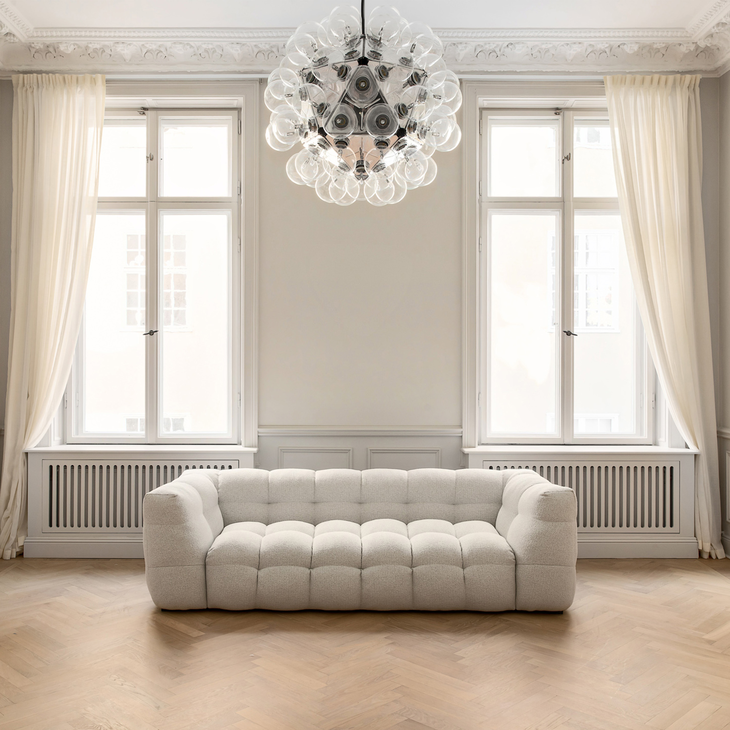 Sleepo Collection Billie 3-seters Sofa Ivory Bouclé