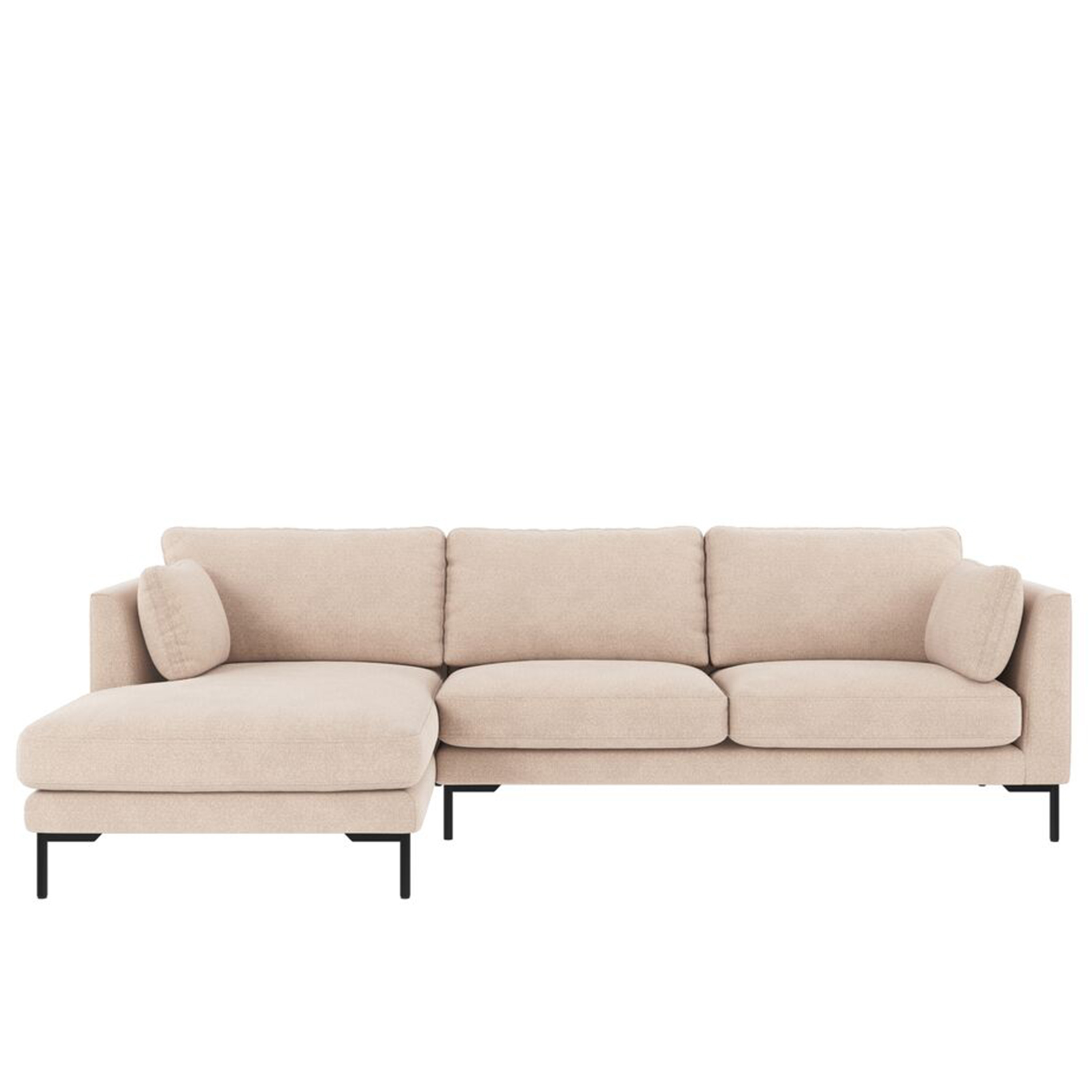 Rowico Home - Corwin 3,5-Sitzer Sofa mit Chaiselongue Links Beige - Schwarz - Sofas