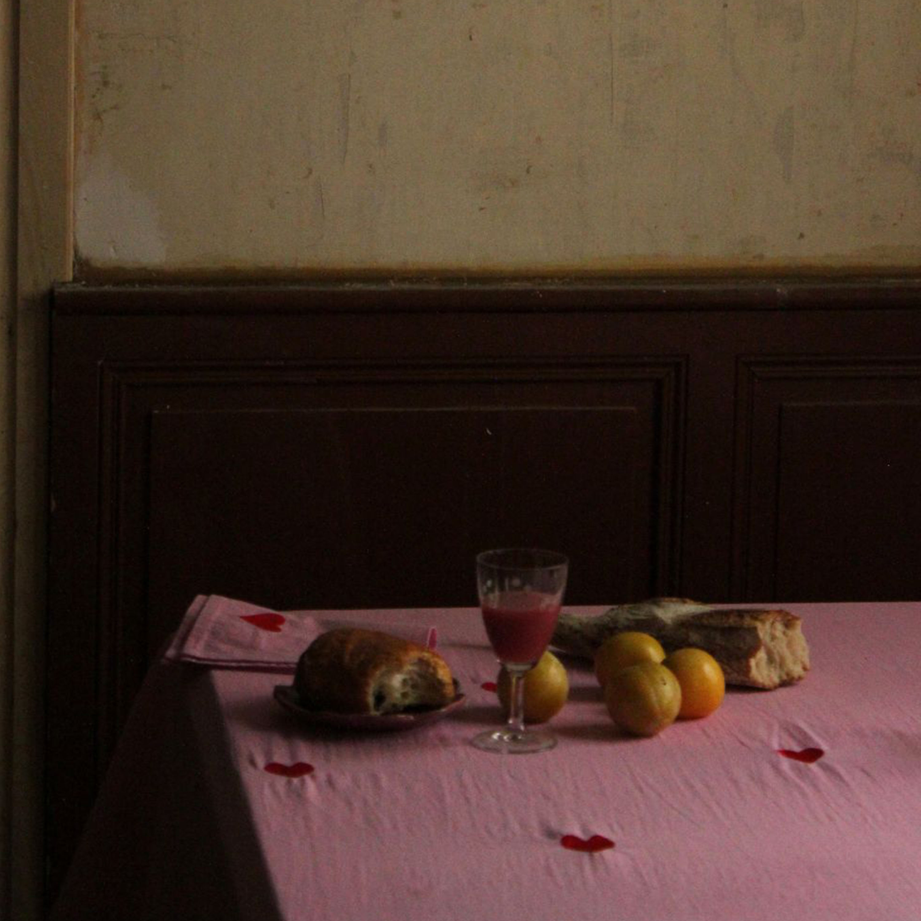 Midnatt Pink Hearts Tischdecke 145x330