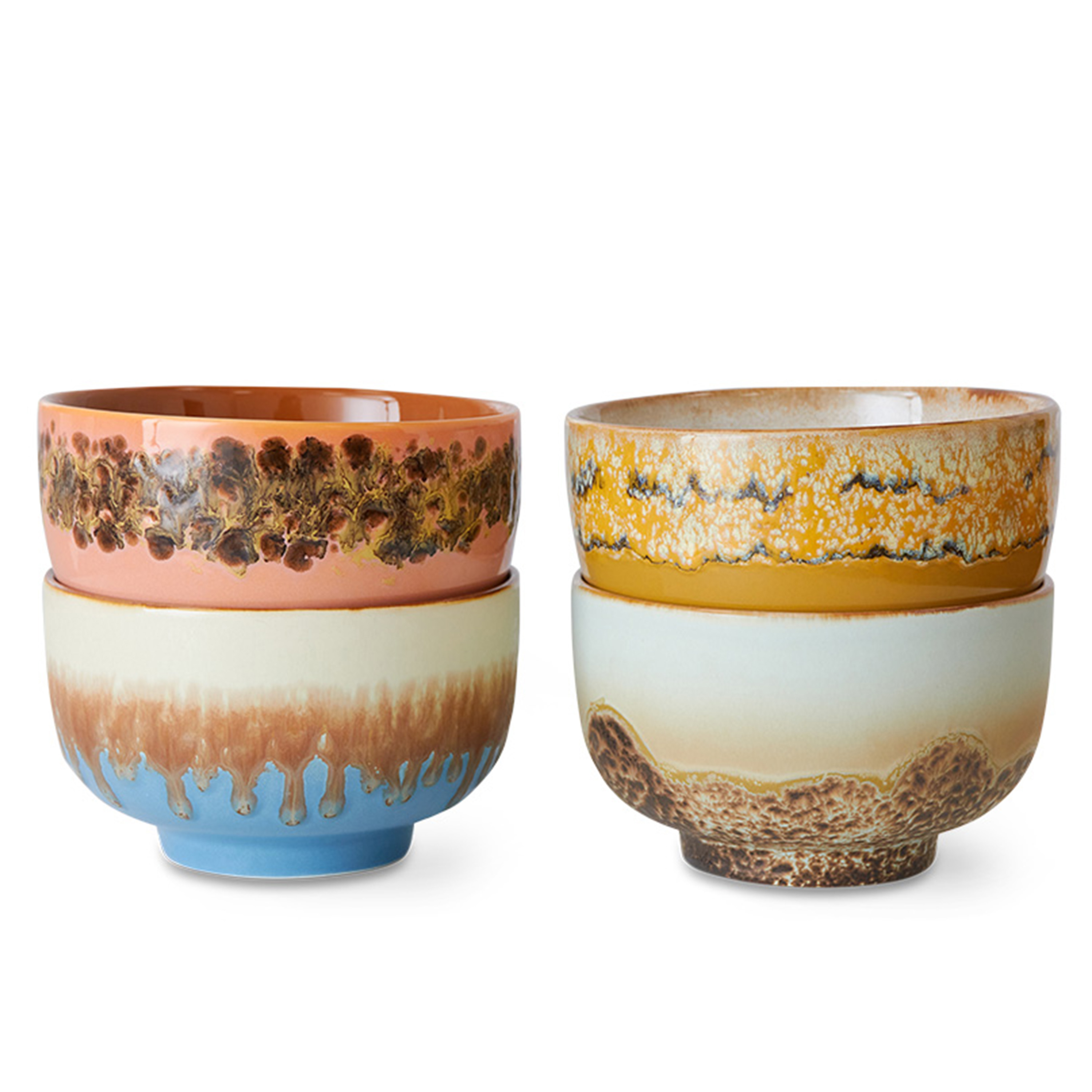 HKliving 70s Ceramics Skål Seabreeze 4-pack