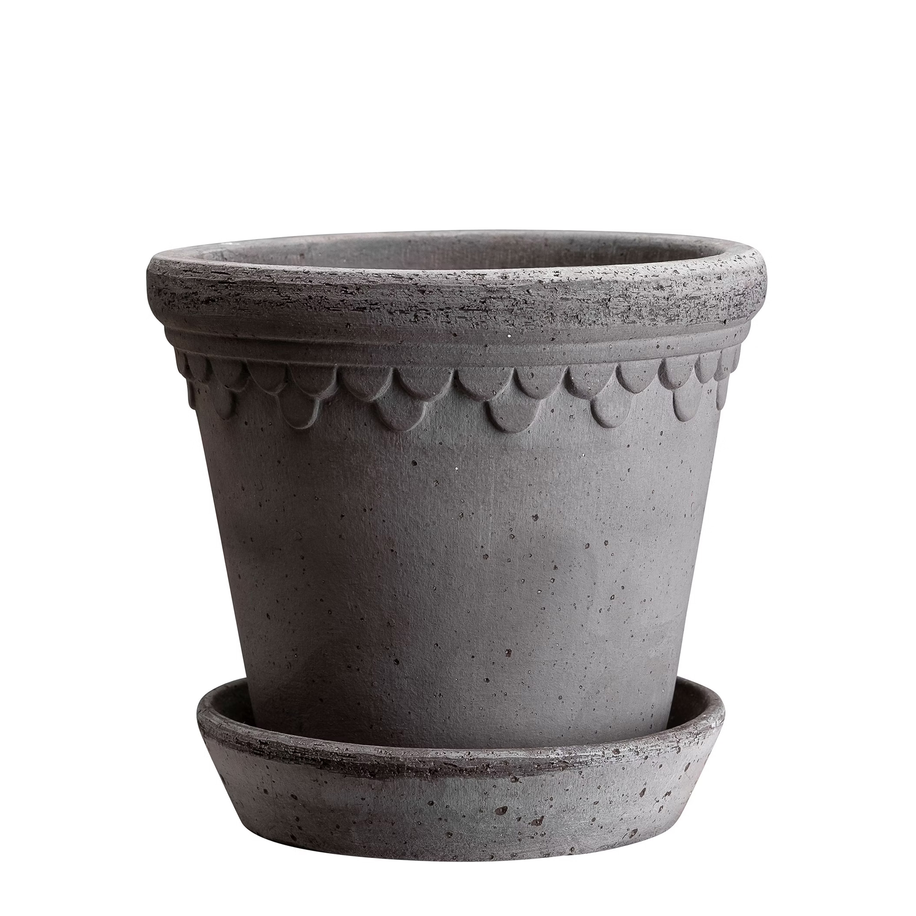 Københavner Kruka med fat Raw Grey Terracotta Ø21