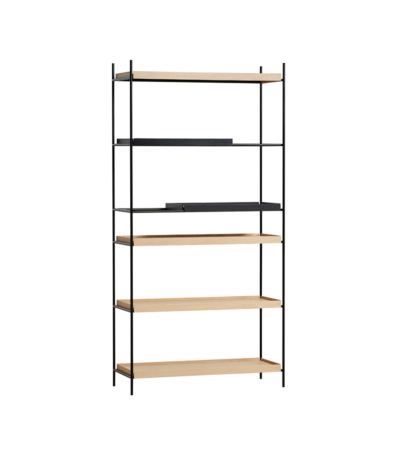 Tray Hylla Ek/Svart 201cm