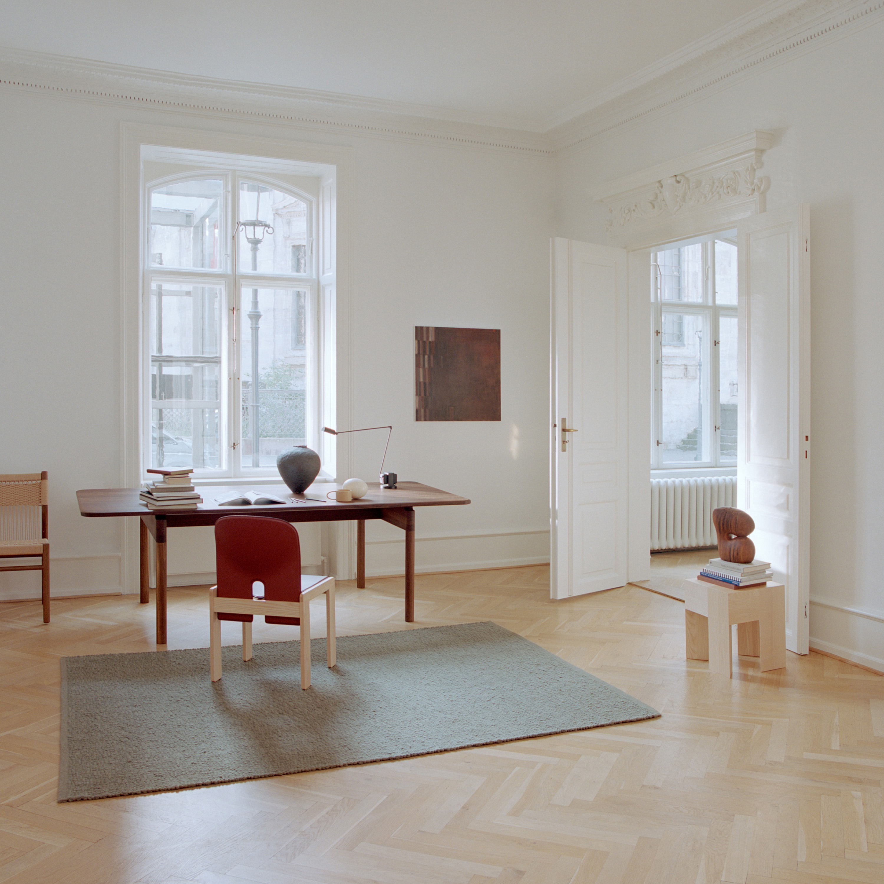 Linie Design Pebbled Poem Wollteppich Moss 200x300