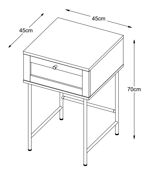 Nordic Home Elin Sängbord Black 70cm