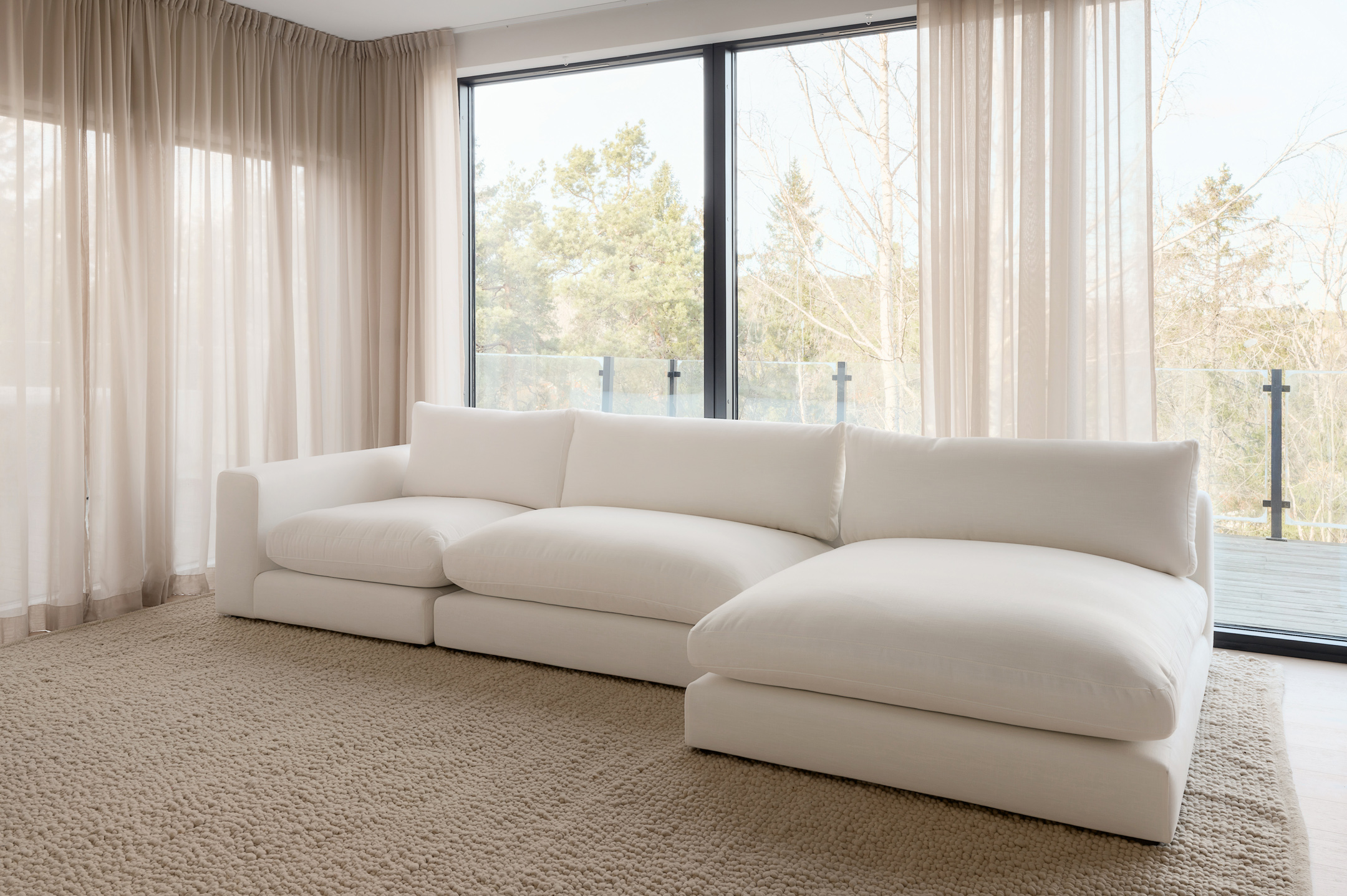 Sleepo Collection Capri 1-istuttava sohvamoduuli, vasen käsinoja, valkoinen, 107 cm