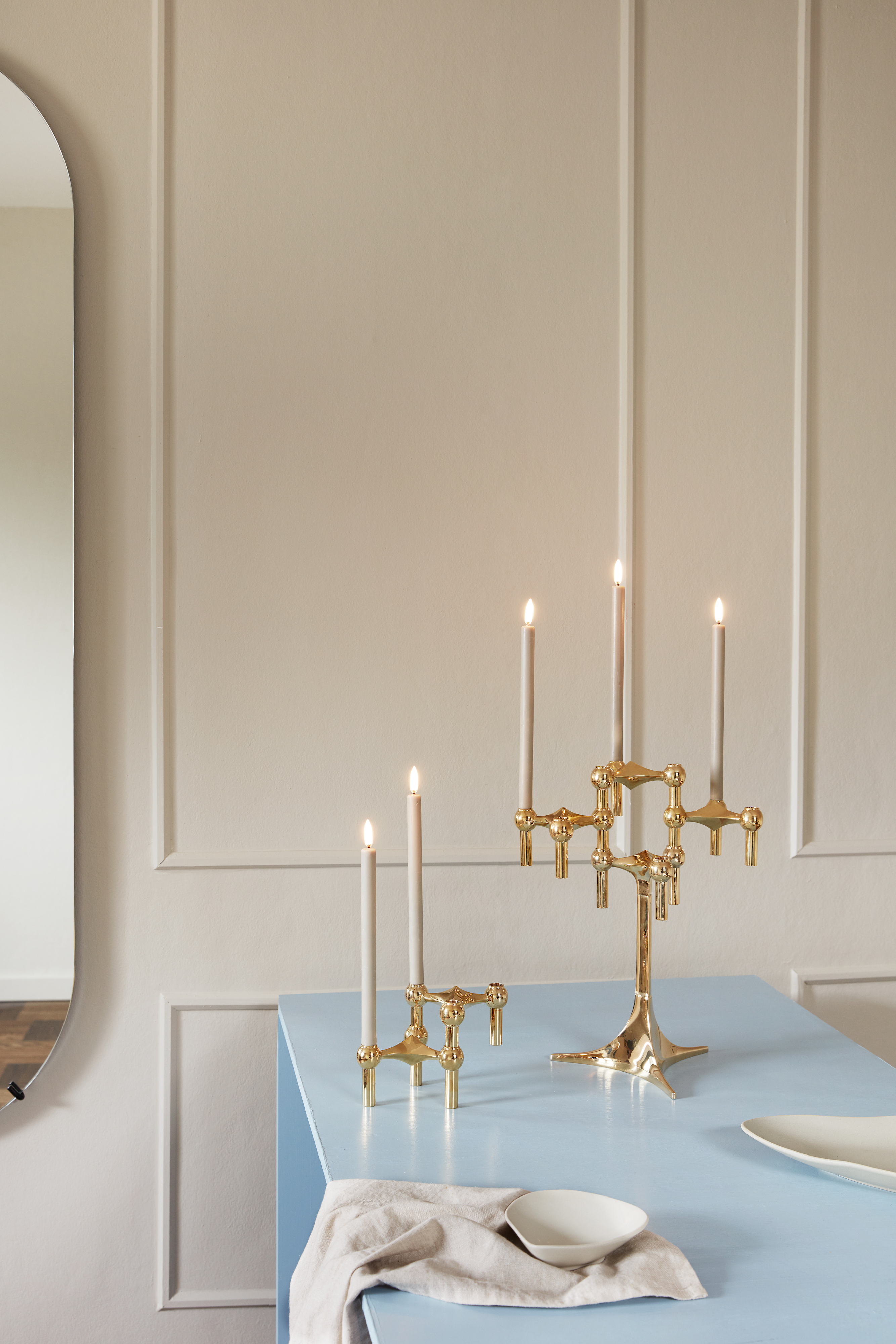 Stoff STOFF Nagel Lysestake Solid Brass 3-pakning