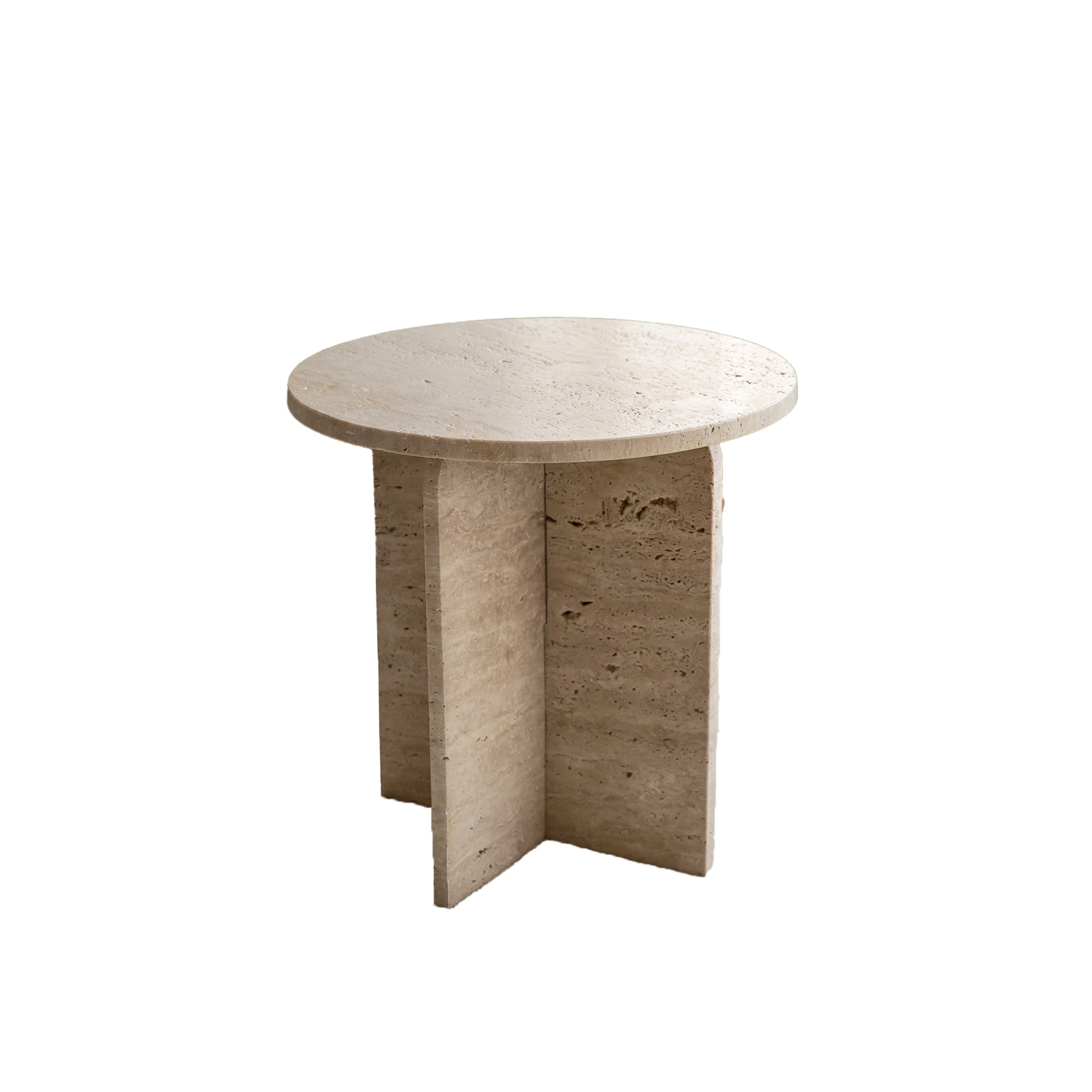 Sleepo Collection - Travis Sidobord Travertin Ø50 - Beige
