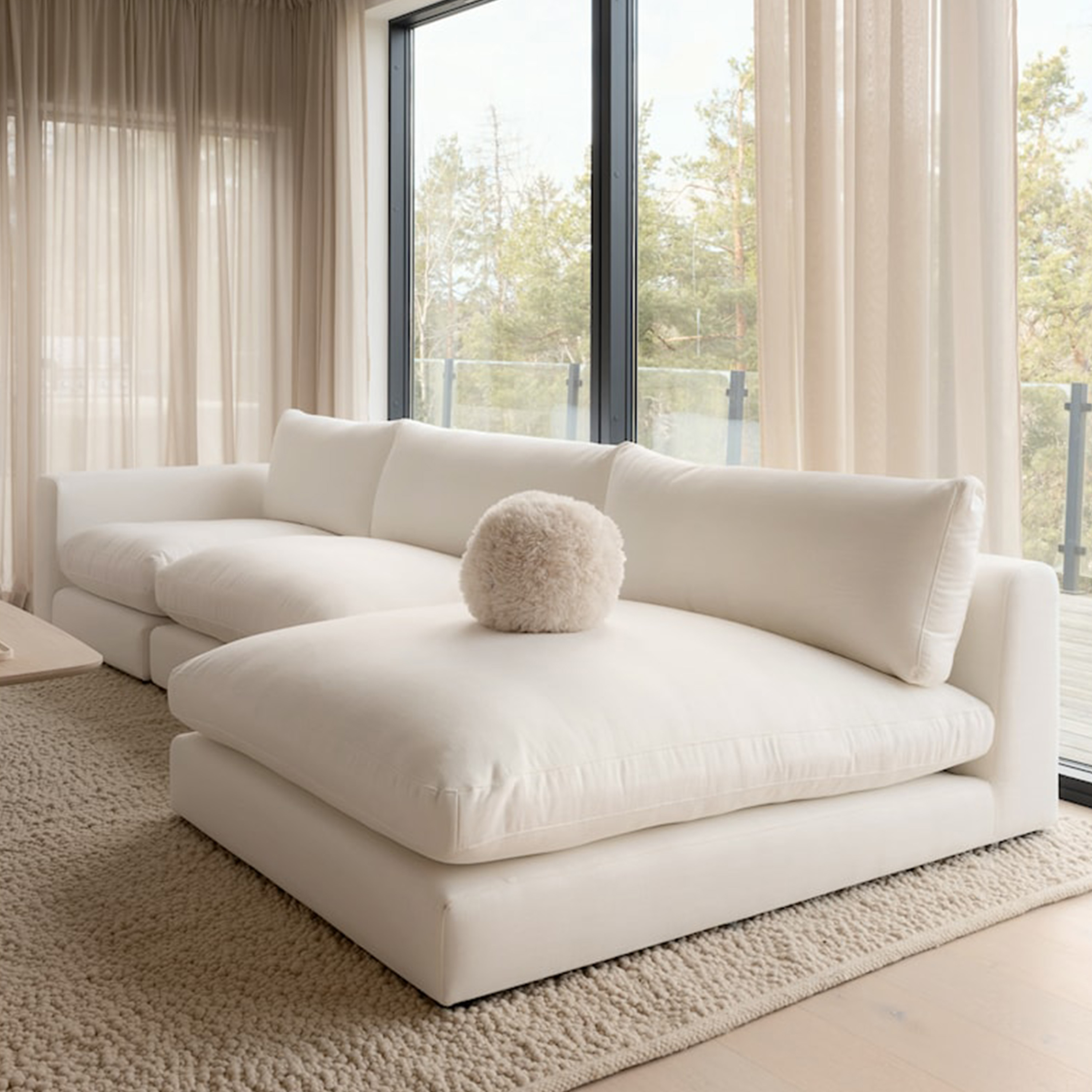 Sleepo Collection Capri 1,5-Sitzer Divanmodul Weiß 120x155