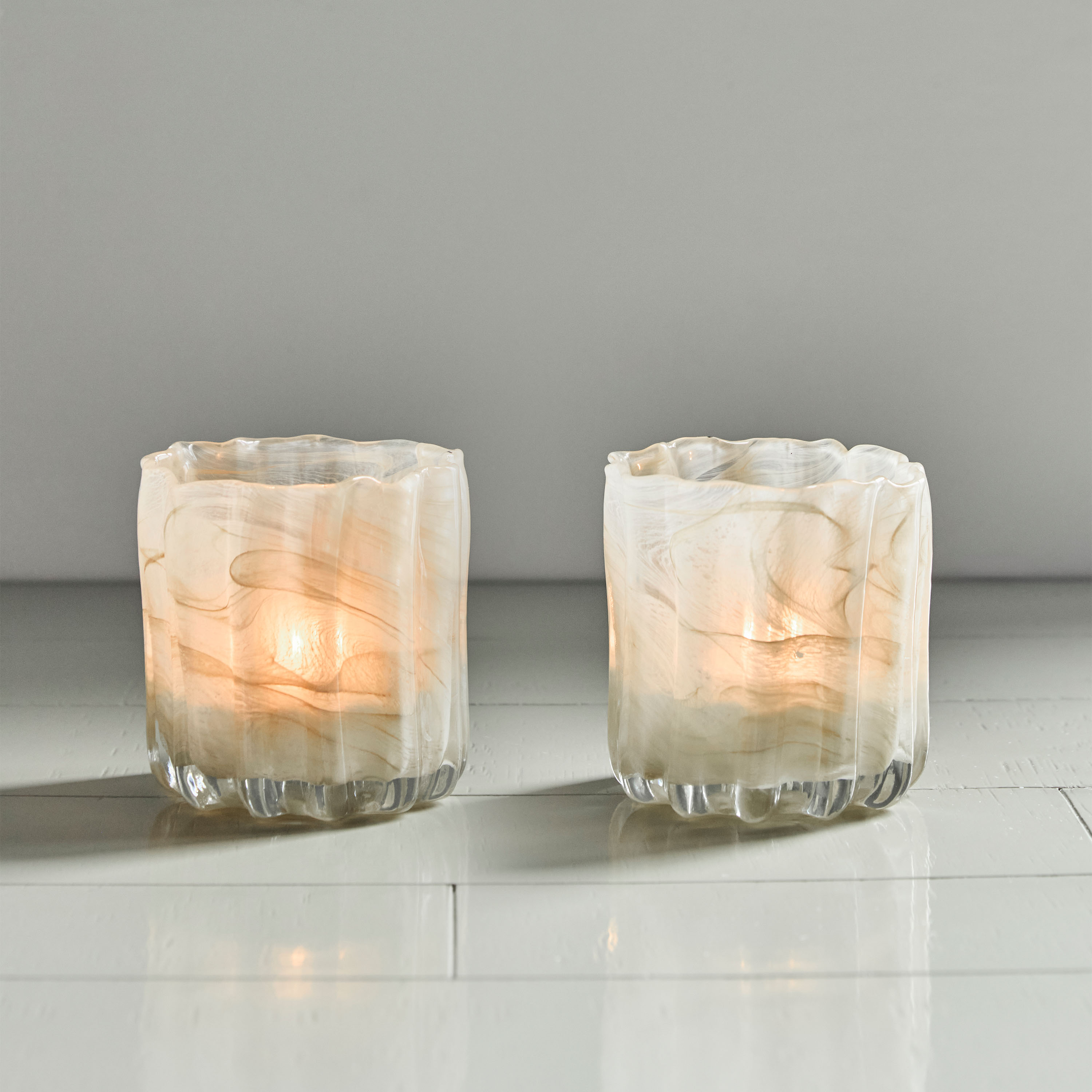 House Doctor Curl Tuikkulyhdyt Beige 2‑pack