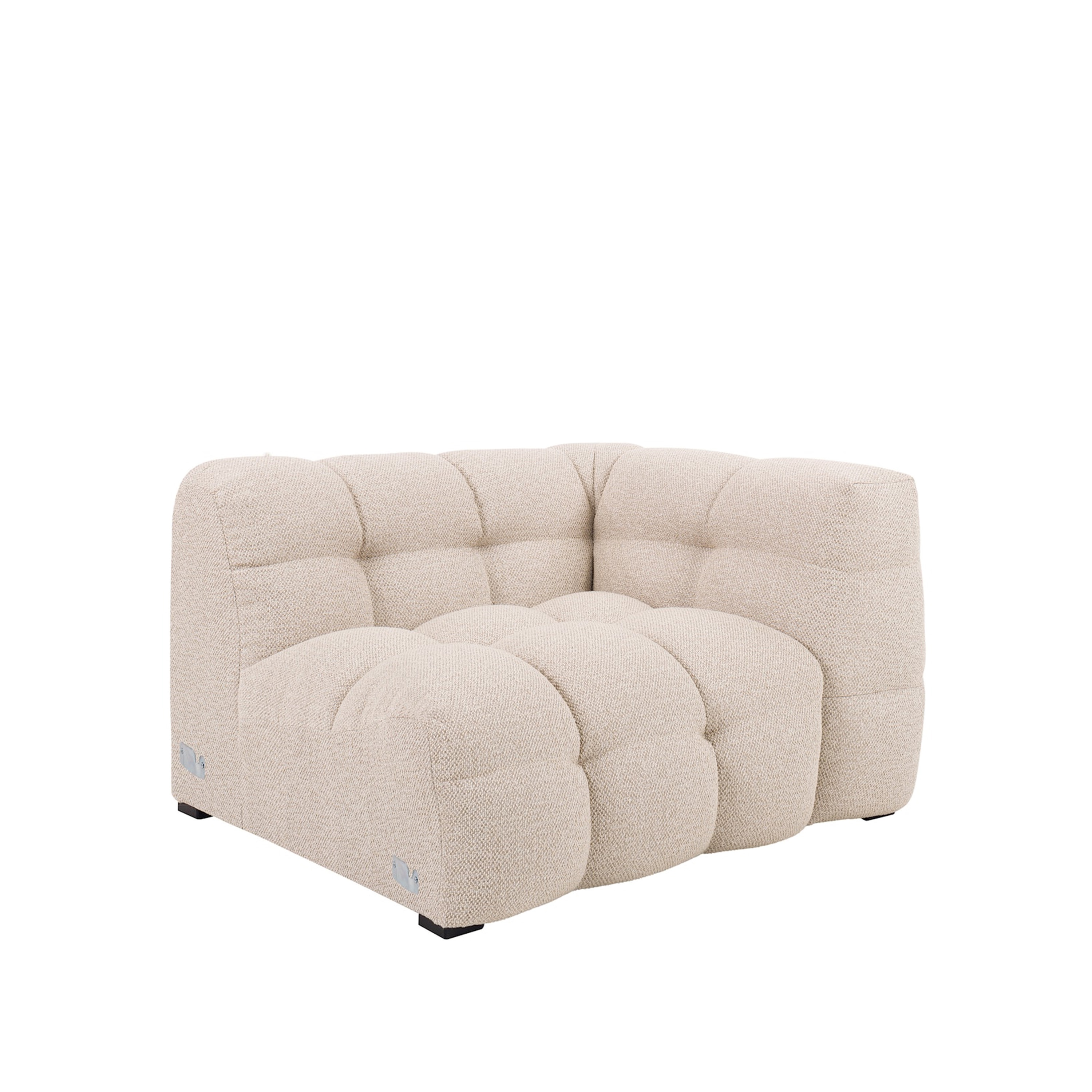Billie 1-Sitzer Sofa Modul Rechts Armlehne Beige Bouclé 118cm