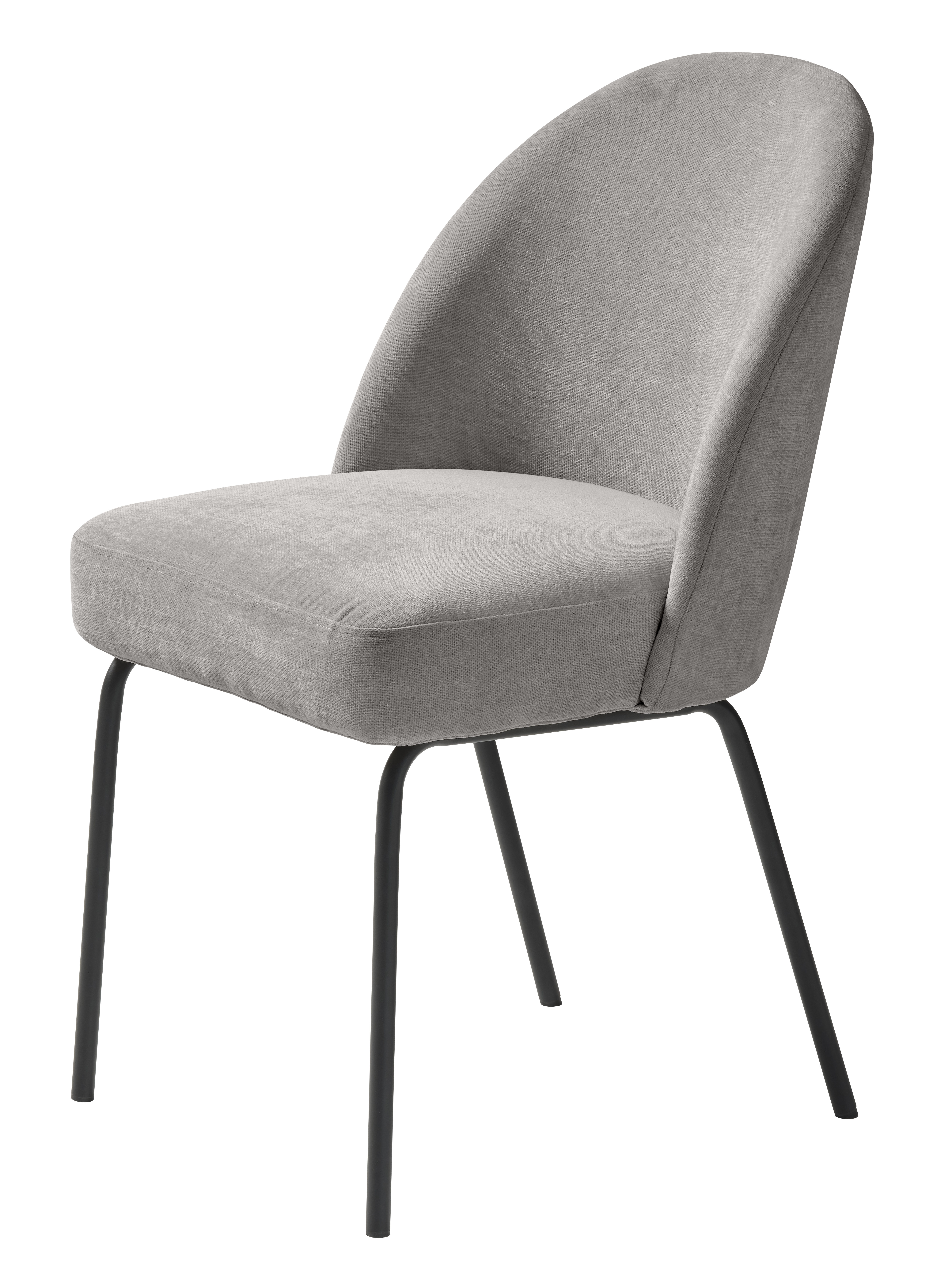 2-pakkaus Nordic Home - Hannah Ruokatuoli Chenille Grey Harmaa - Metall, Chenille - Ruokapöydän tuolit